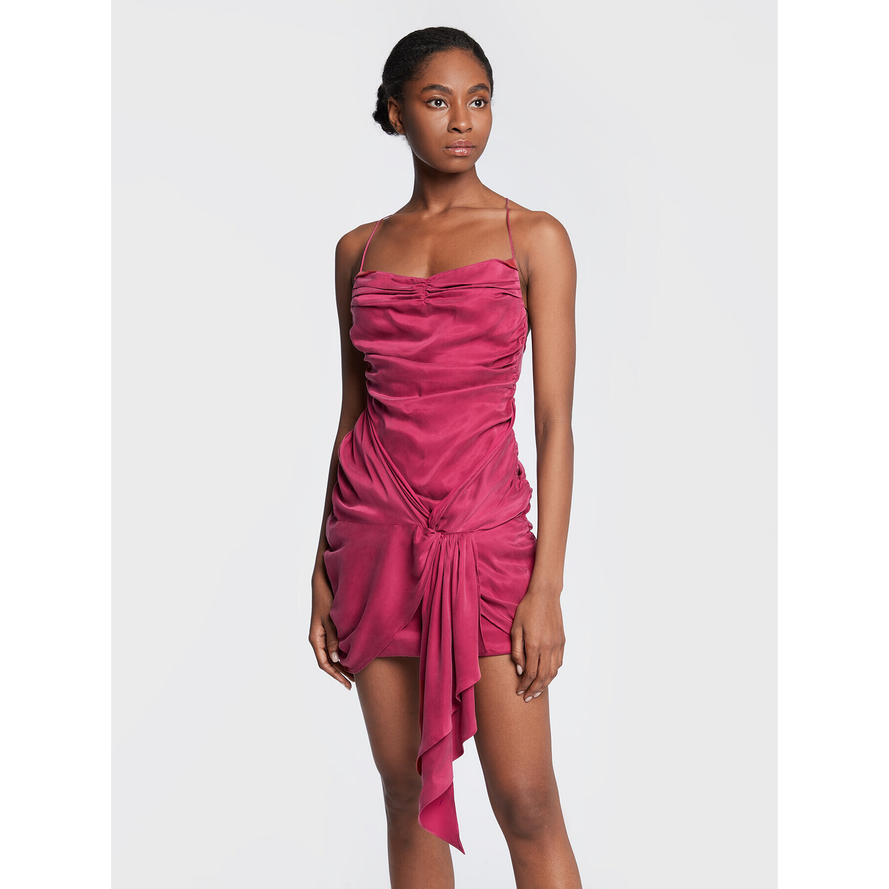 For Love & Lemons Cocktail obleka Alle CD2778 Roza Slim Fit - Pepit.si