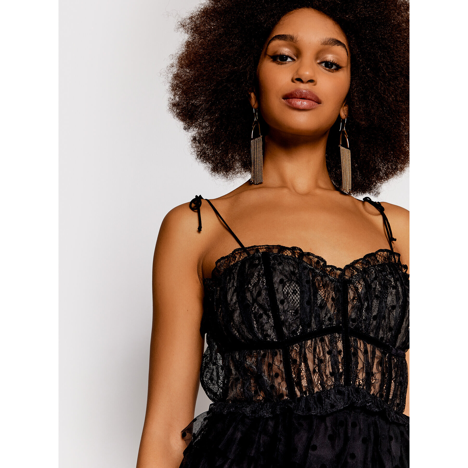 For Love & Lemons Cocktail obleka Jourdan CD2551 Črna Regular Fit - Pepit.si