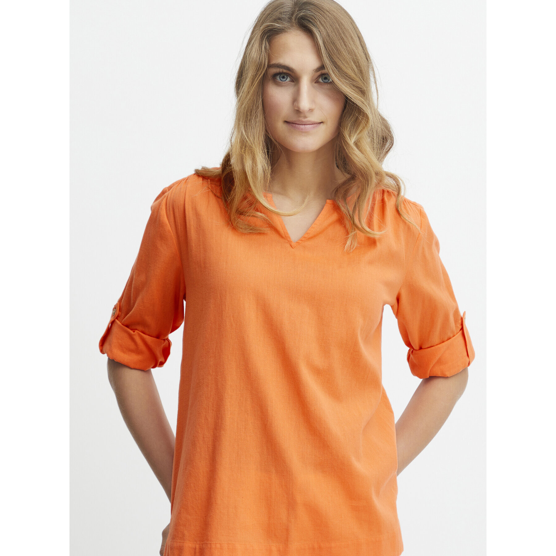 Fransa Bluza 20611927 Oranžna Relaxed Fit - Pepit.si