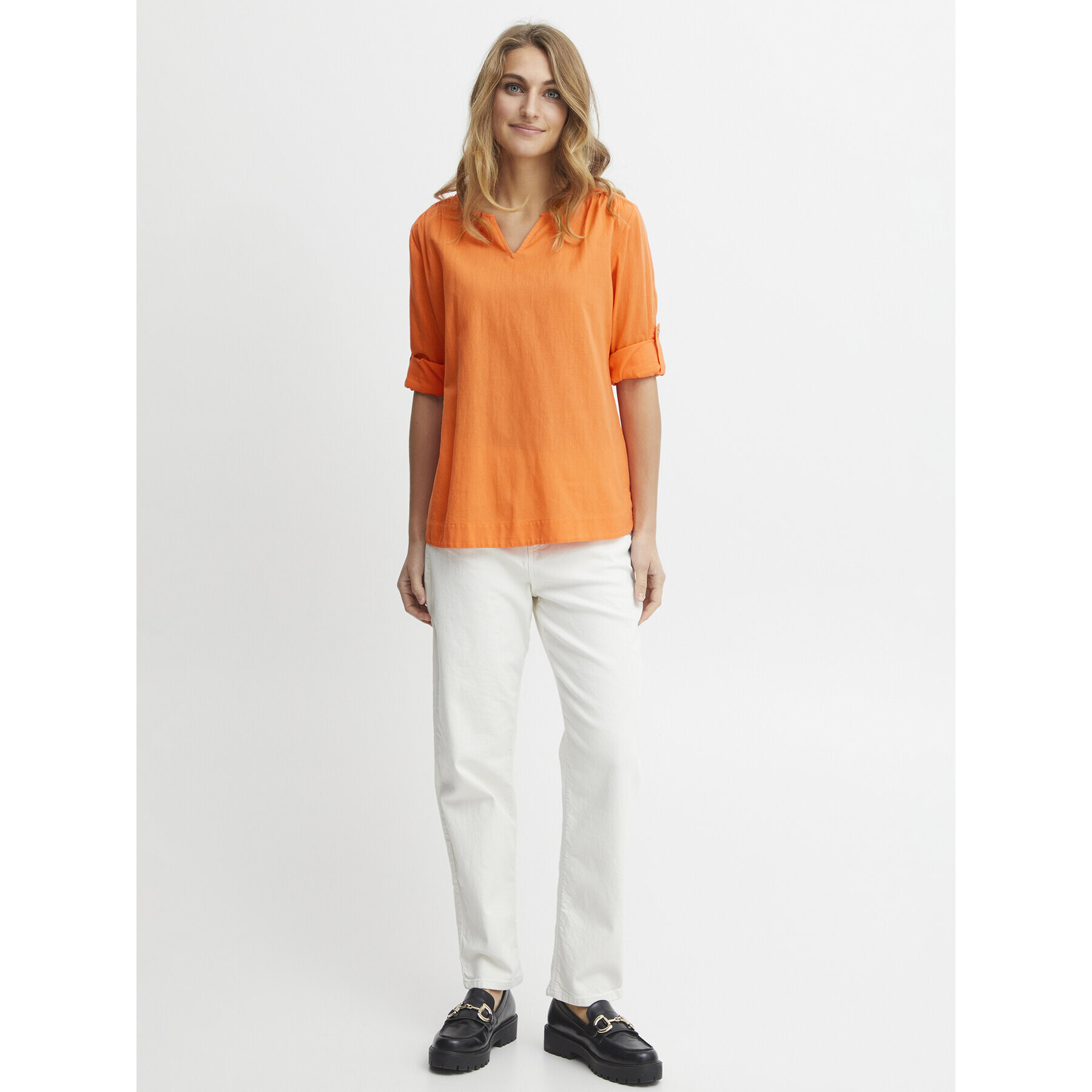 Fransa Bluza 20611927 Oranžna Relaxed Fit - Pepit.si