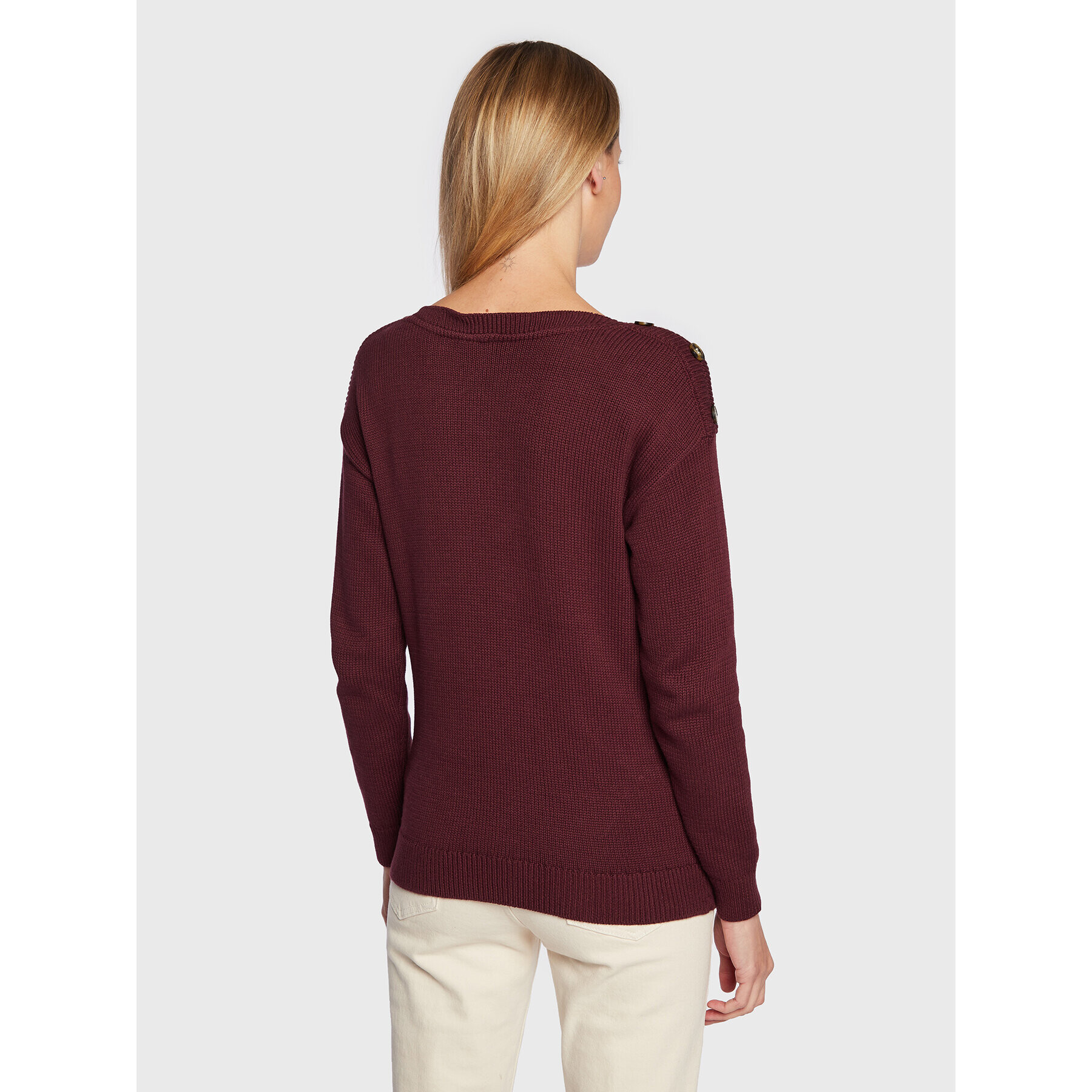 Fransa Pulover Susann 20611381 Bordo rdeča Relaxed Fit - Pepit.si