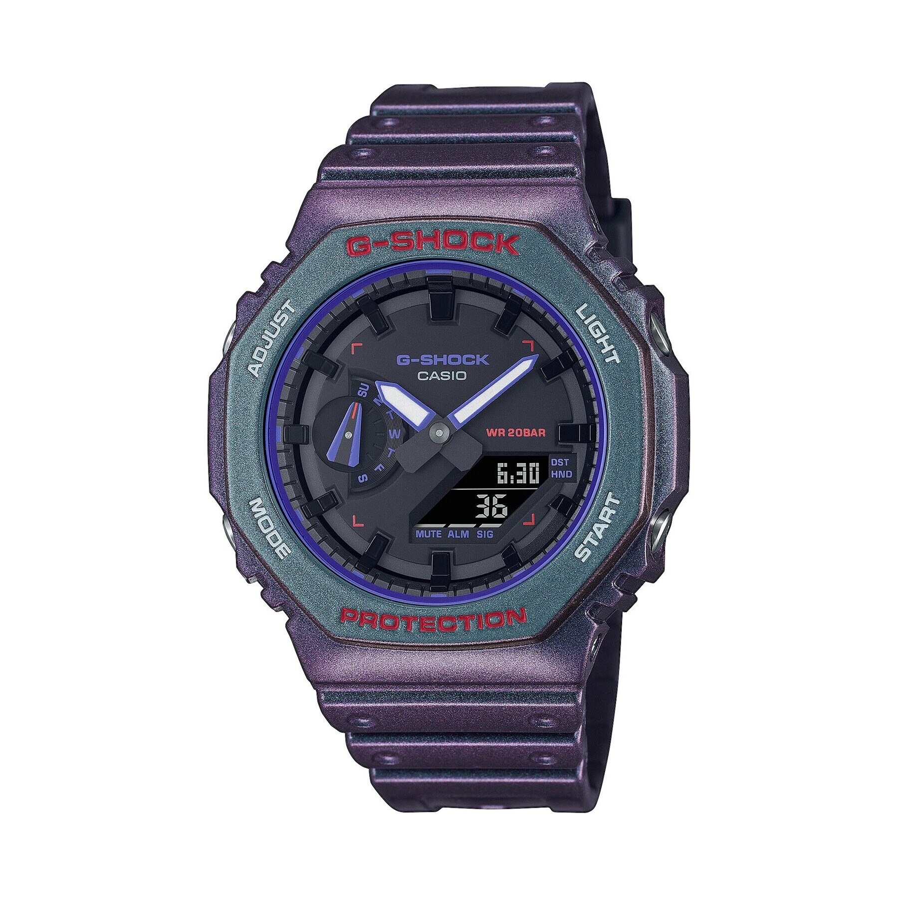 G-Shock Ročna ura Casio Aim High GA-2100AH-6AER Vijolična - Pepit.si