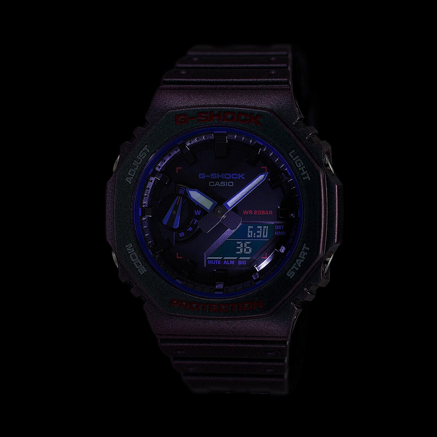 G-Shock Ročna ura Casio Aim High GA-2100AH-6AER Vijolična - Pepit.si