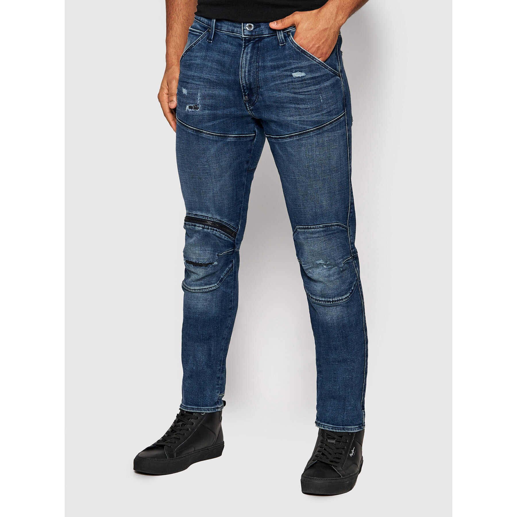 G-Star Raw Jeans hlače 5620 3D D01252-C051-C966 Mornarsko modra Skinny Fit - Pepit.si