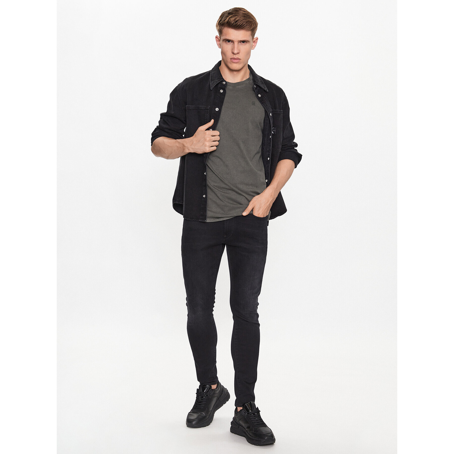 G-Star Raw Majica D16396-2653-B575 Siva Regular Fit - Pepit.si