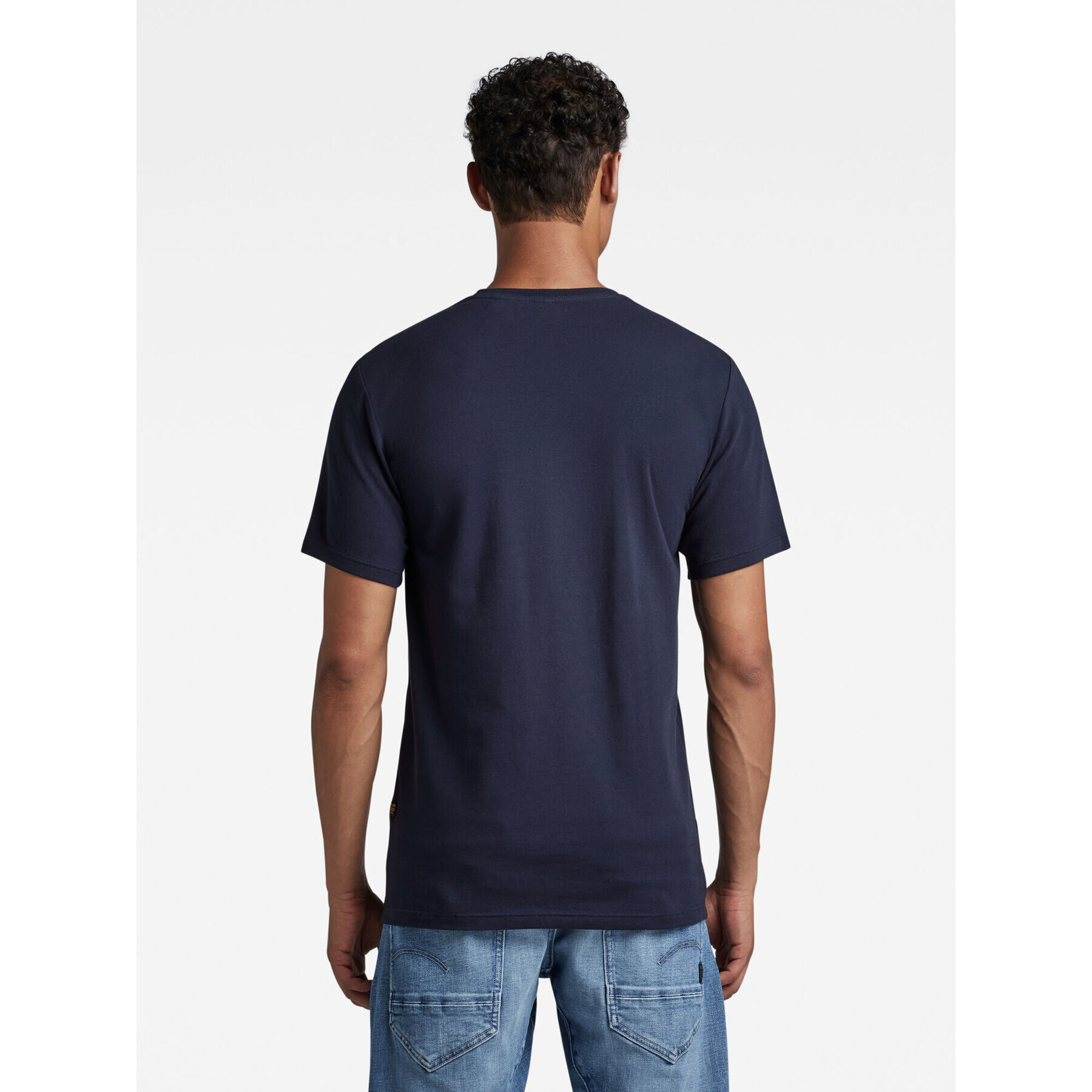 G-Star Raw Majica D19070-C723-C742 Mornarsko modra Slim Fit - Pepit.si