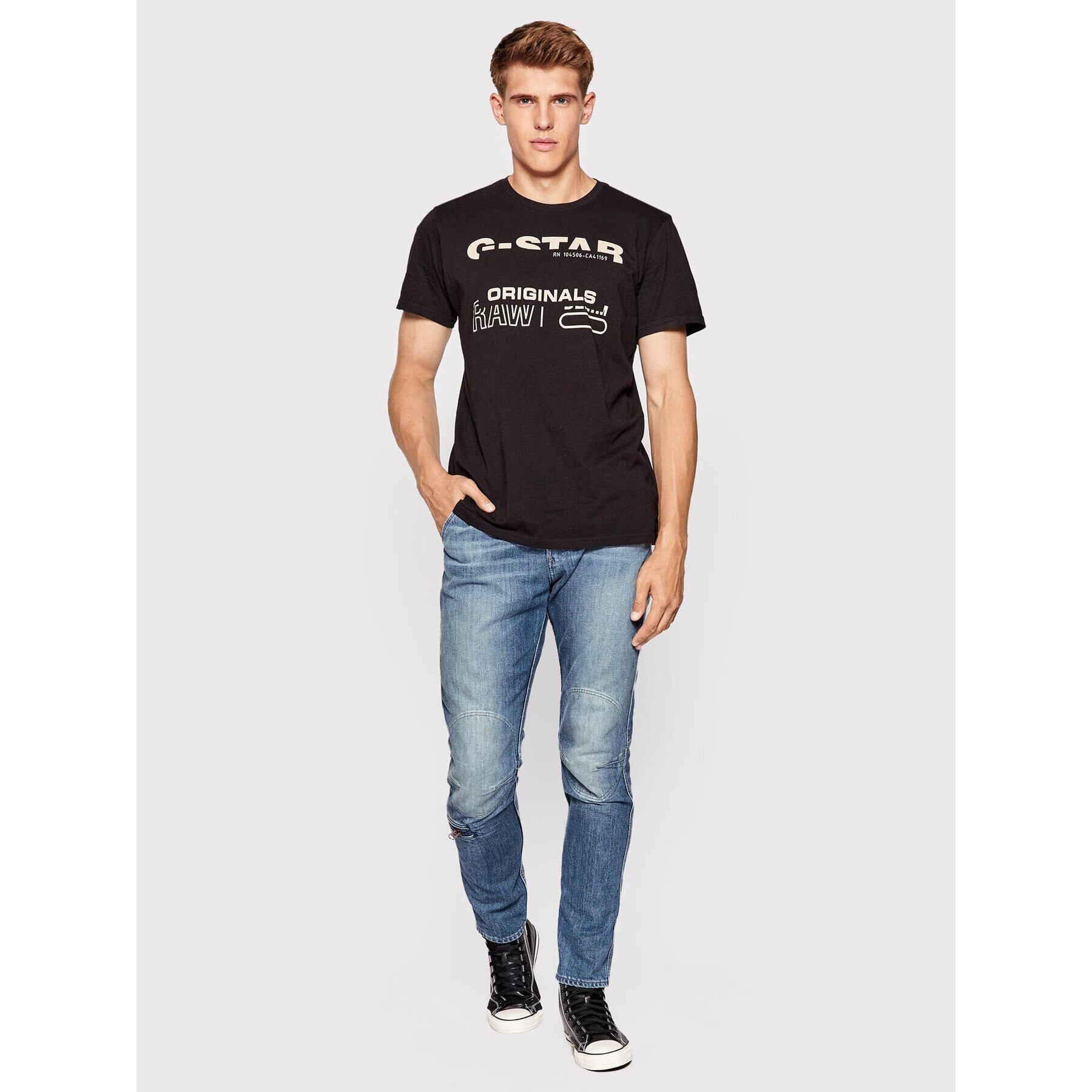 G-Star Raw Majica Originals D21664-C506-6484 Črna Regular Fit - Pepit.si