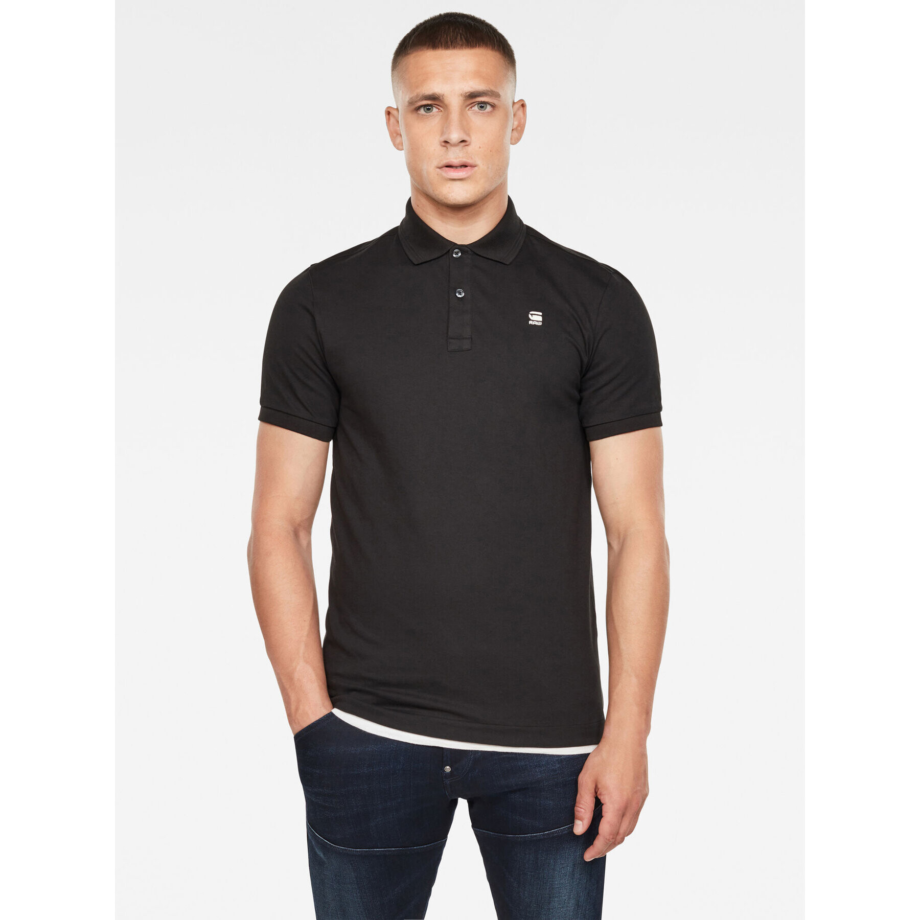 G-Star Raw Polo majica D11595-5864-6484 Mornarsko modra Regular Fit - Pepit.si