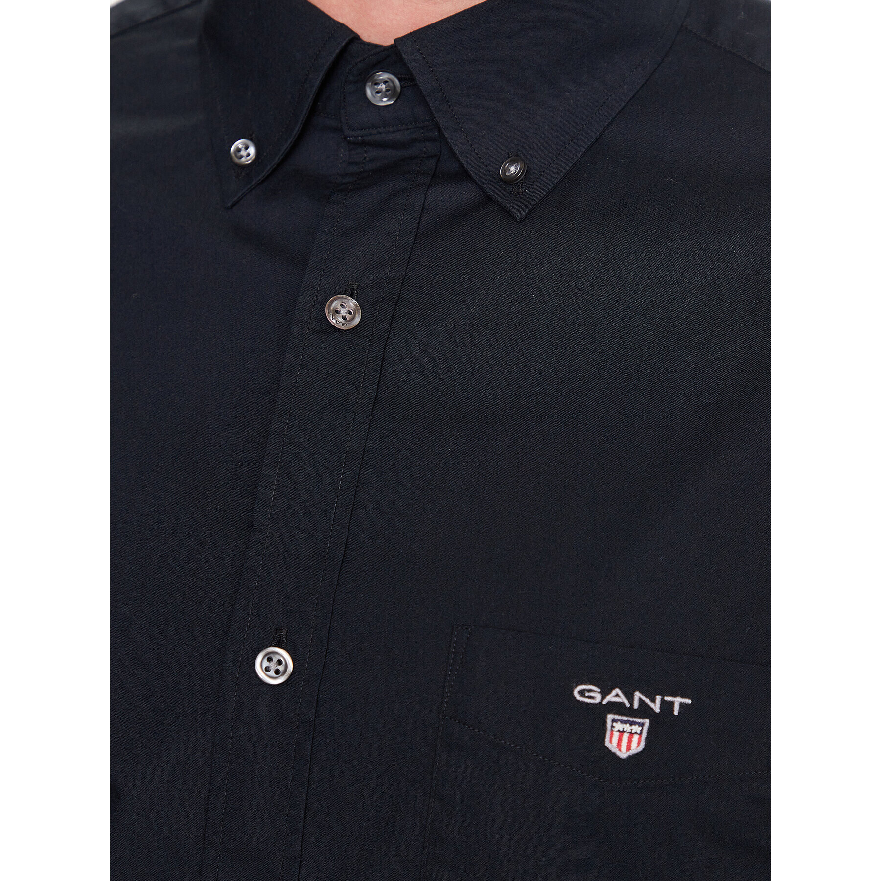 Gant Srajca The Broadcloth Reg 3046400 Črna Regular Fit - Pepit.si