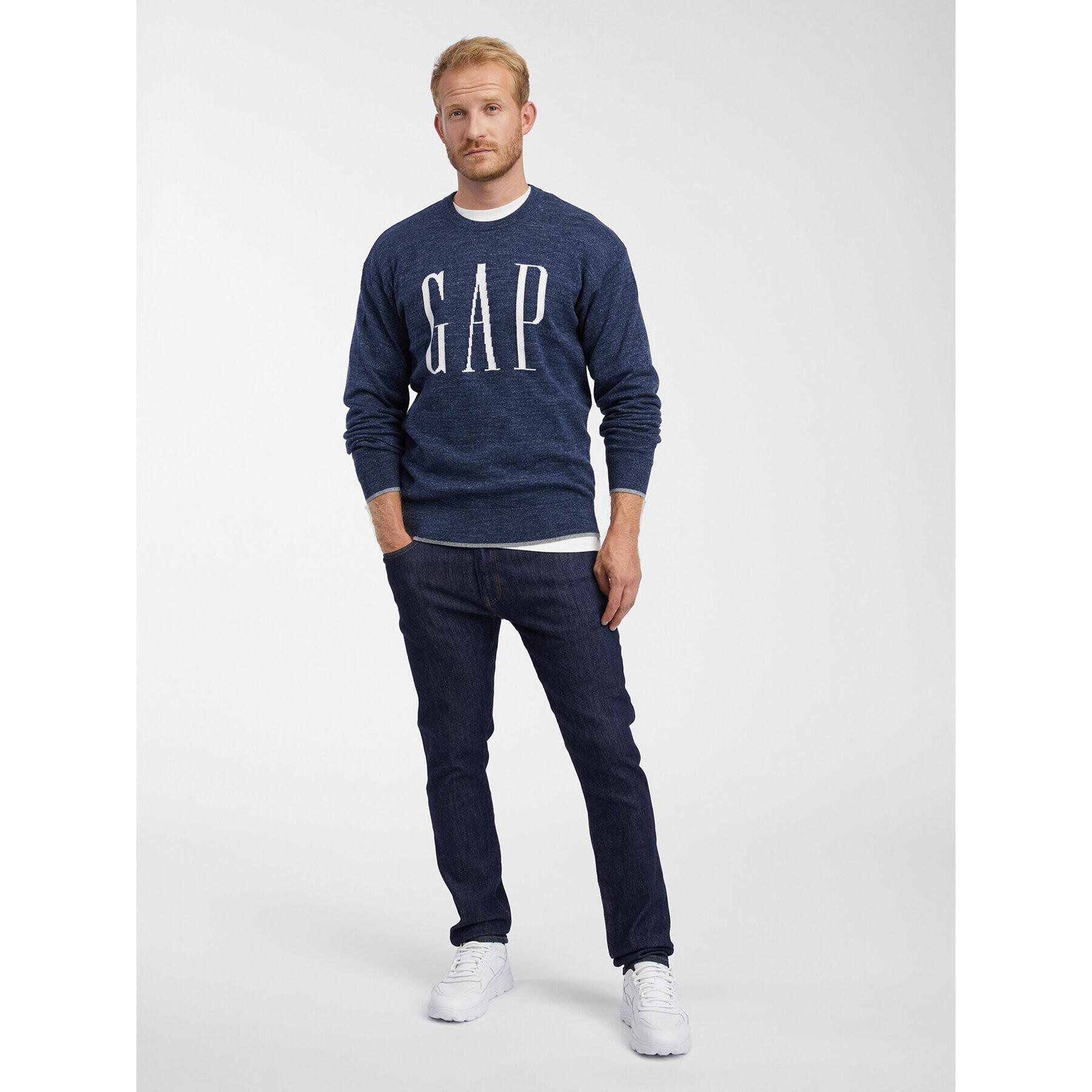 Gap Pulover 724378-00 Mornarsko modra Regular Fit - Pepit.si