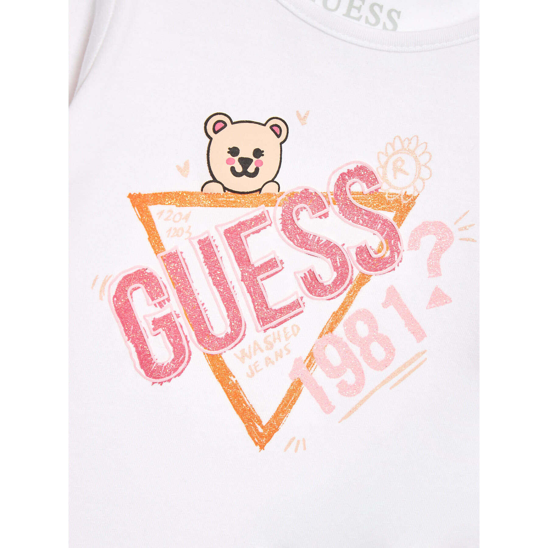 Guess Bluza A3YI06 K6YW4 Bela Regular Fit - Pepit.si