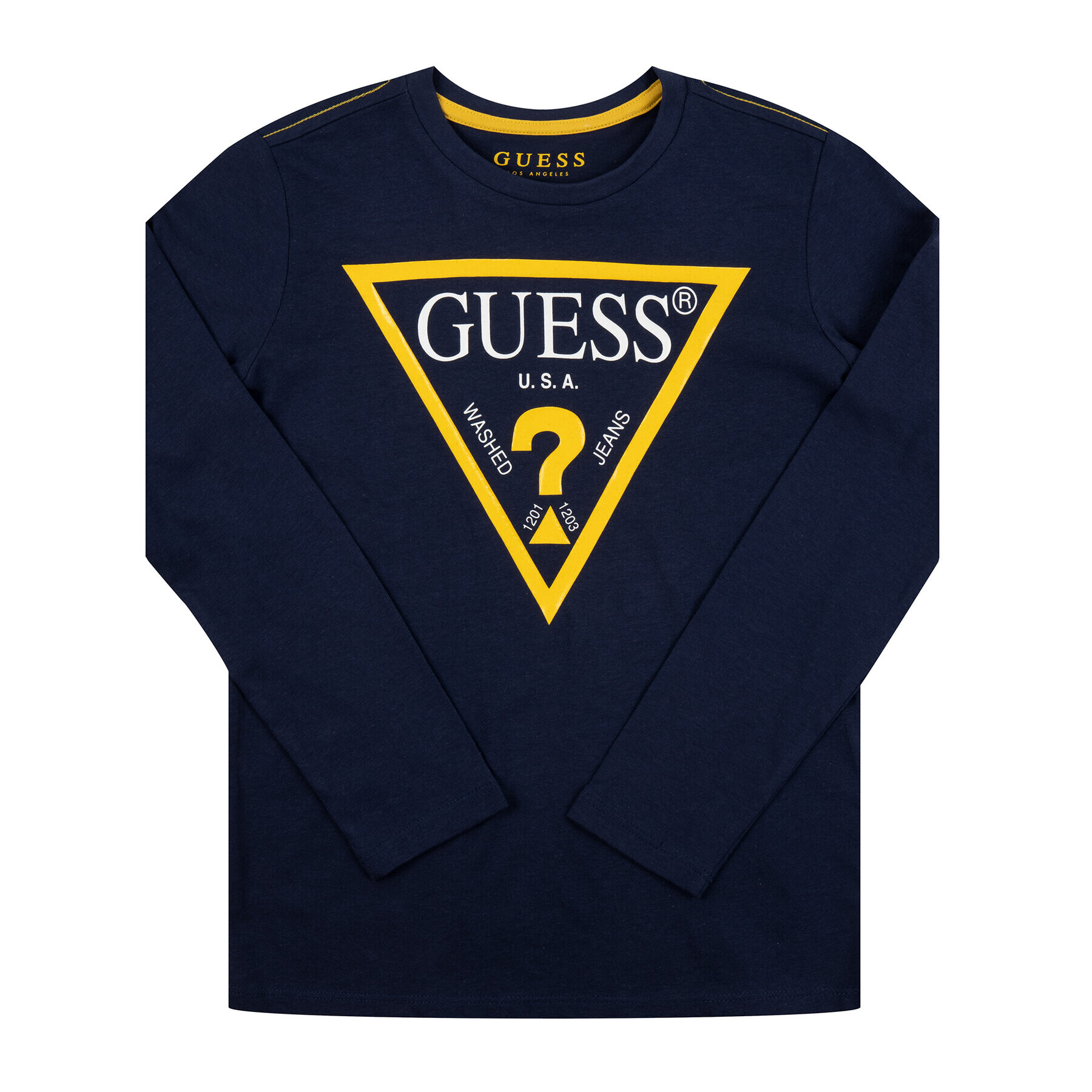 Guess Bluza Herve L84I29 K5M20 Mornarsko modra Regular Fit - Pepit.si