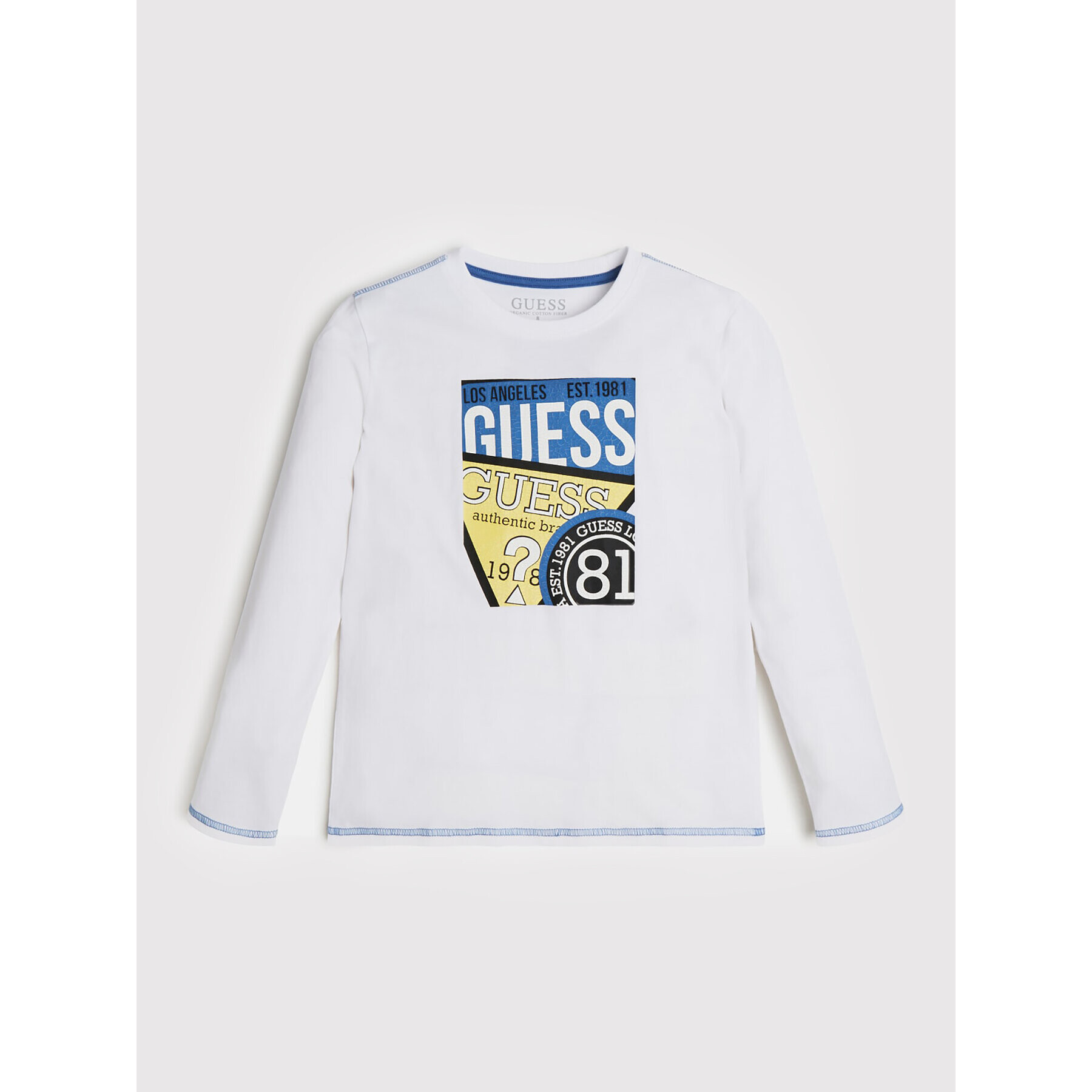 Guess Bluza L2YI01 K8HM0 Bela Regular Fit - Pepit.si