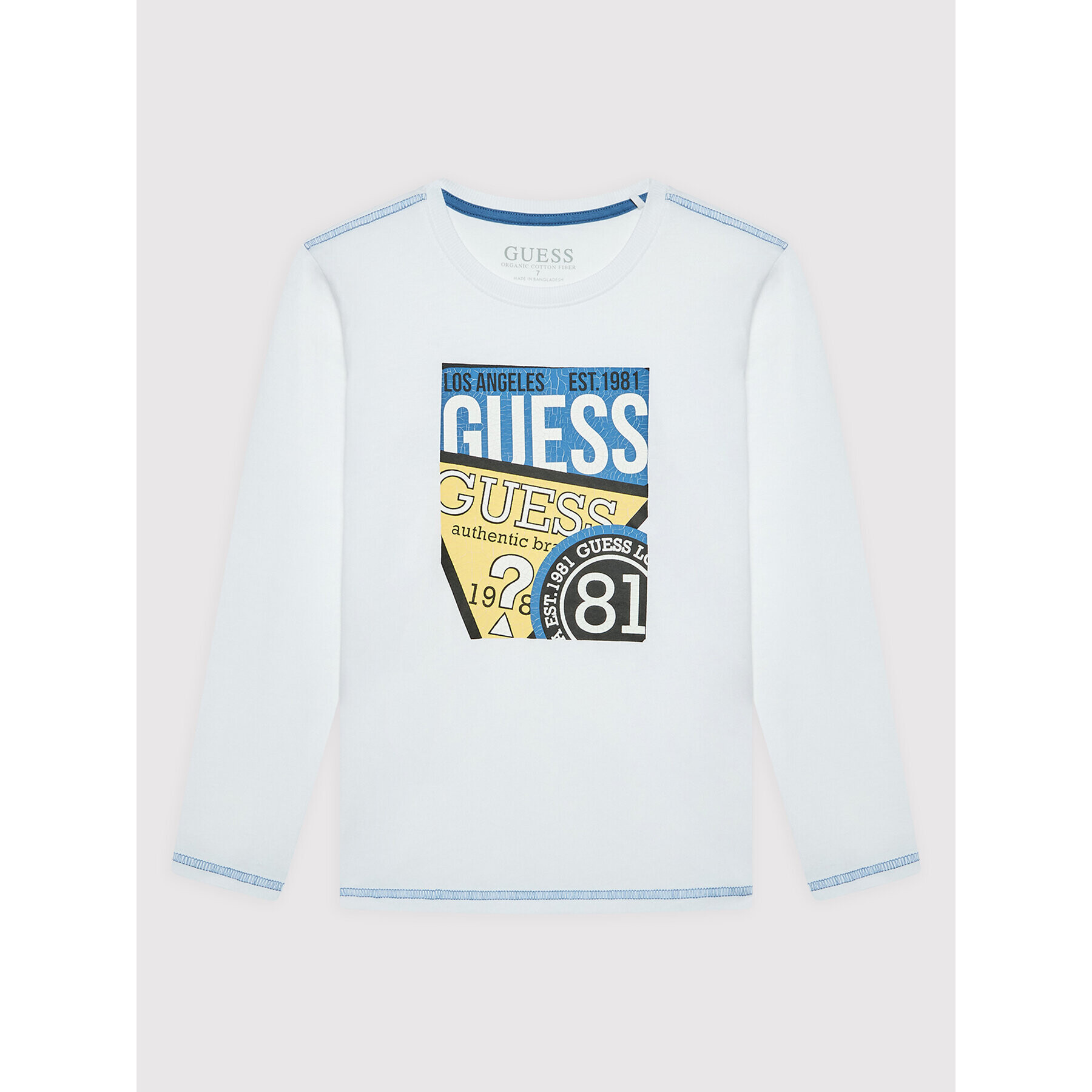 Guess Bluza L2YI01 K8HM0 Bela Regular Fit - Pepit.si