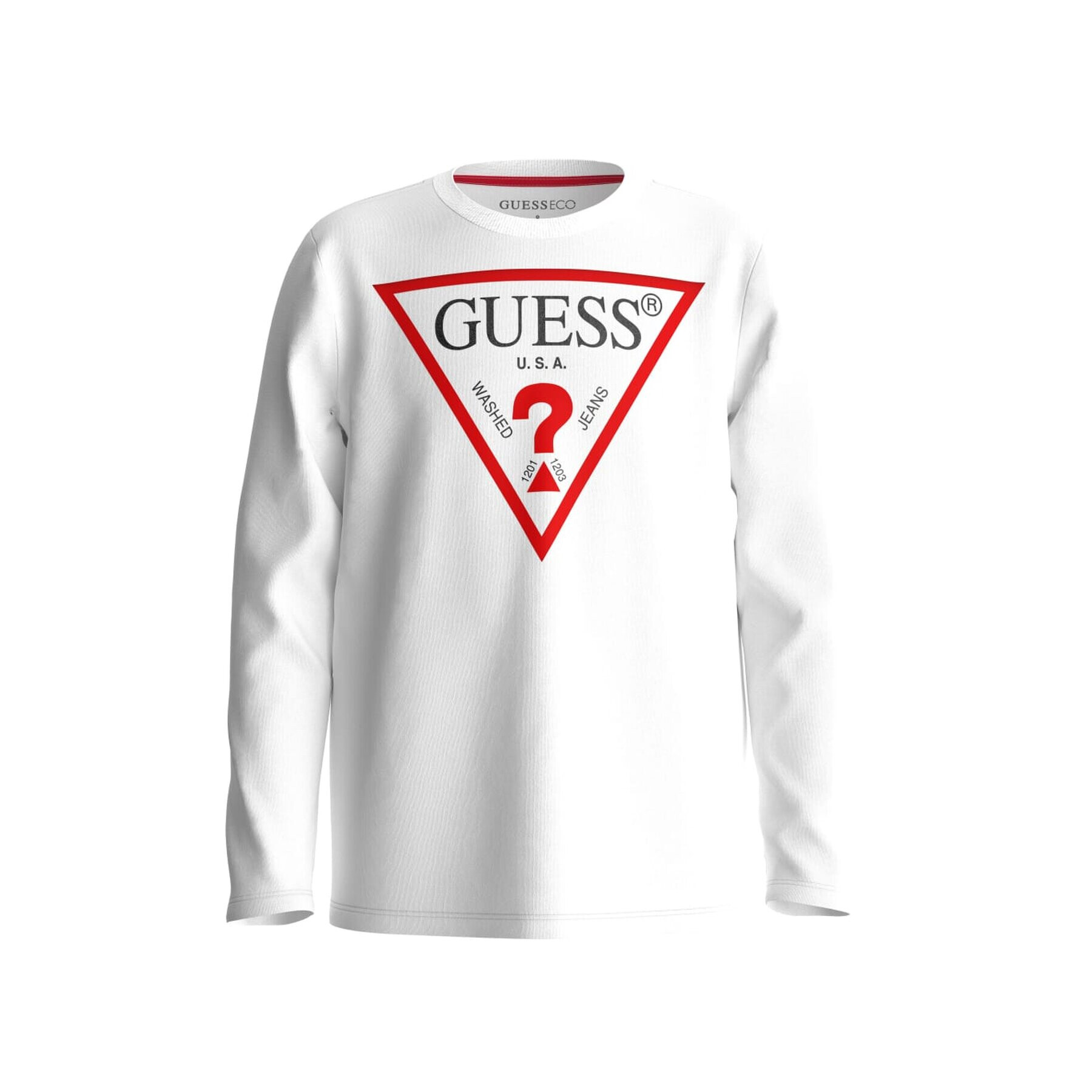 Guess Bluza L84I29 K8HM0 Bela Regular Fit - Pepit.si