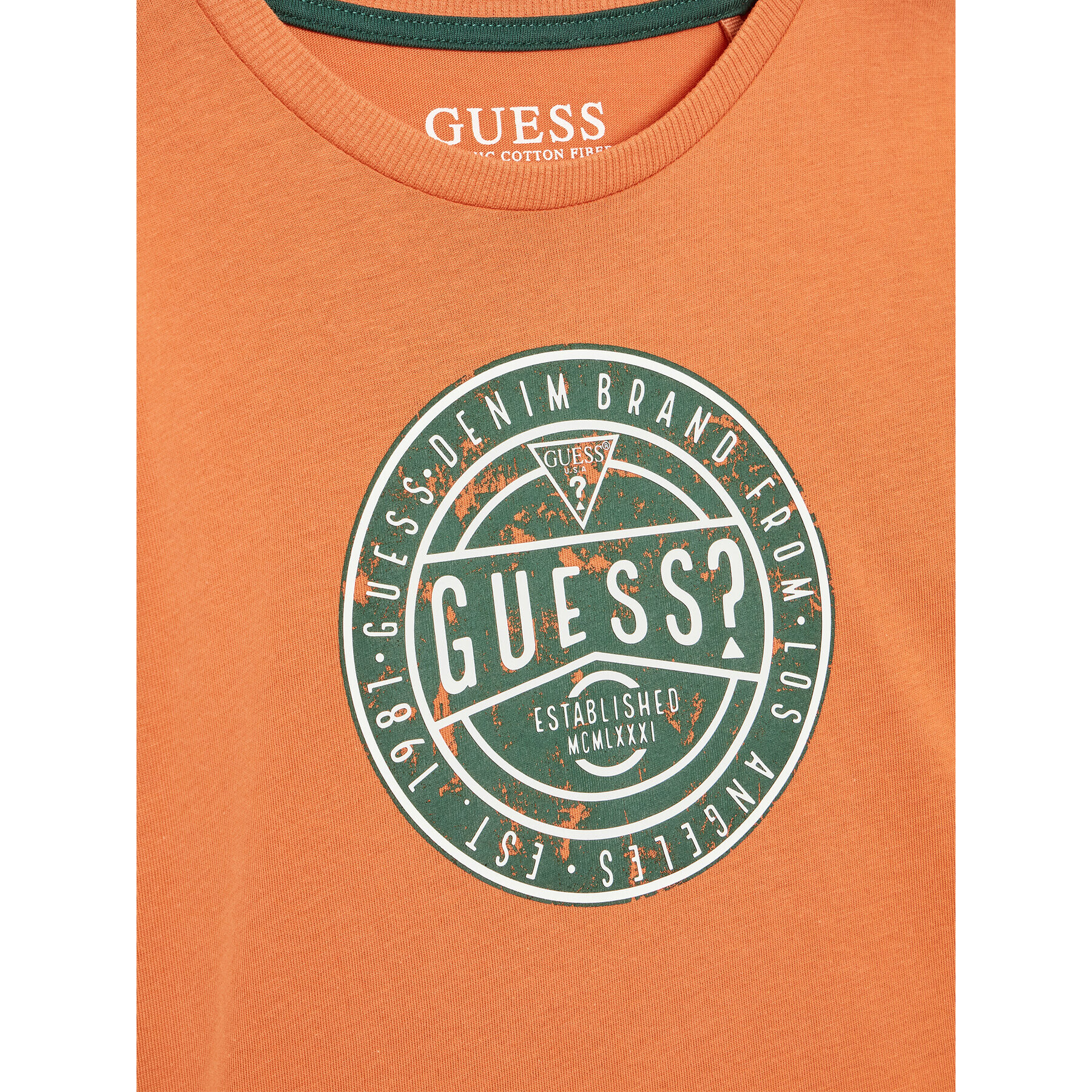 Guess Bluza N2YI22 K8HM0 Oranžna Regular Fit - Pepit.si