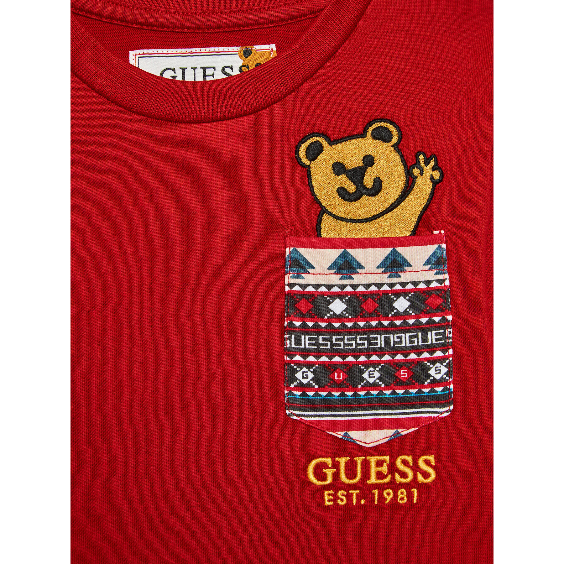 Guess Bluza N3BI06 I3Z13 Rdeča Regular Fit - Pepit.si