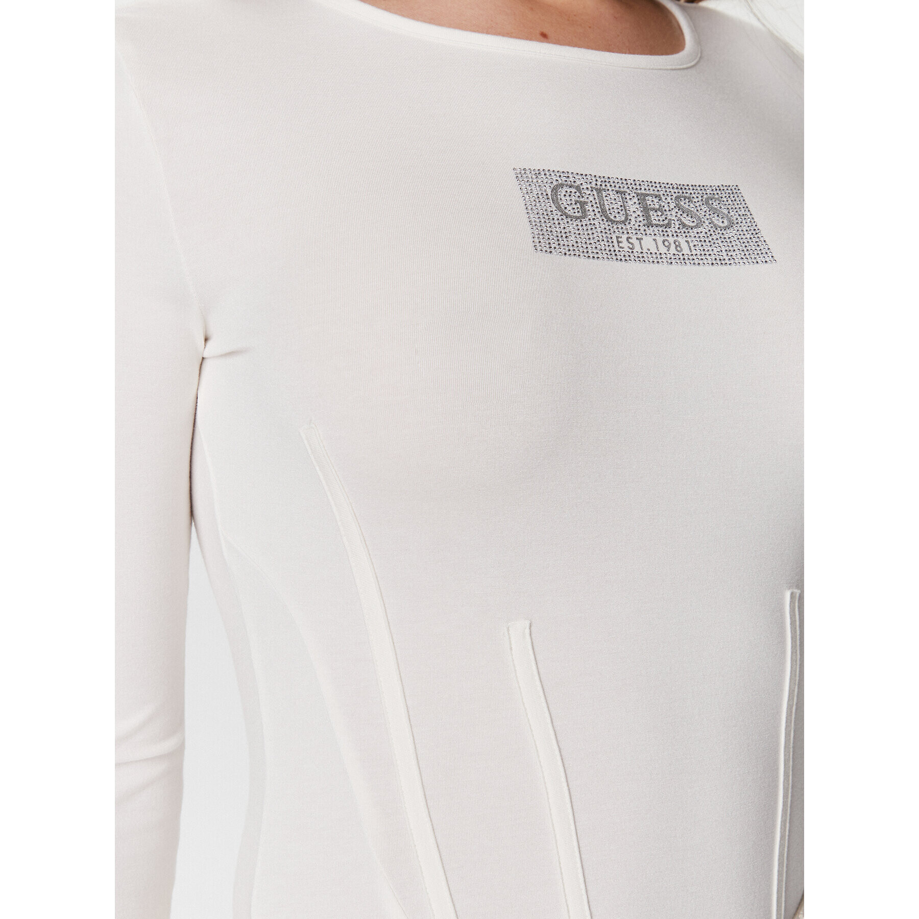 Guess Bodi Corset W4RP24 K68D2 Écru Slim Fit - Pepit.si