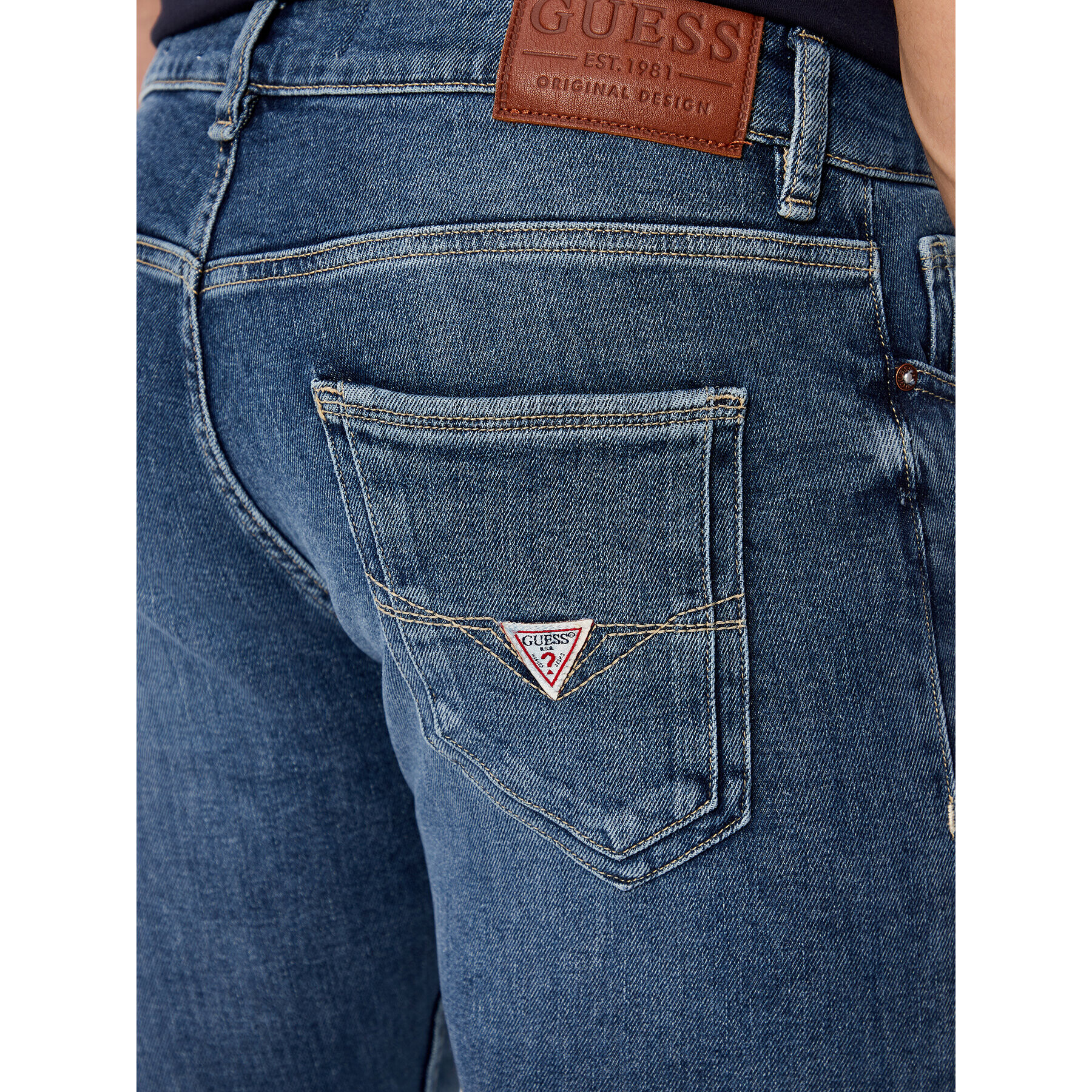 Guess Jeans hlače M2YAN1 D4Q42 Modra Skinny Fit - Pepit.si