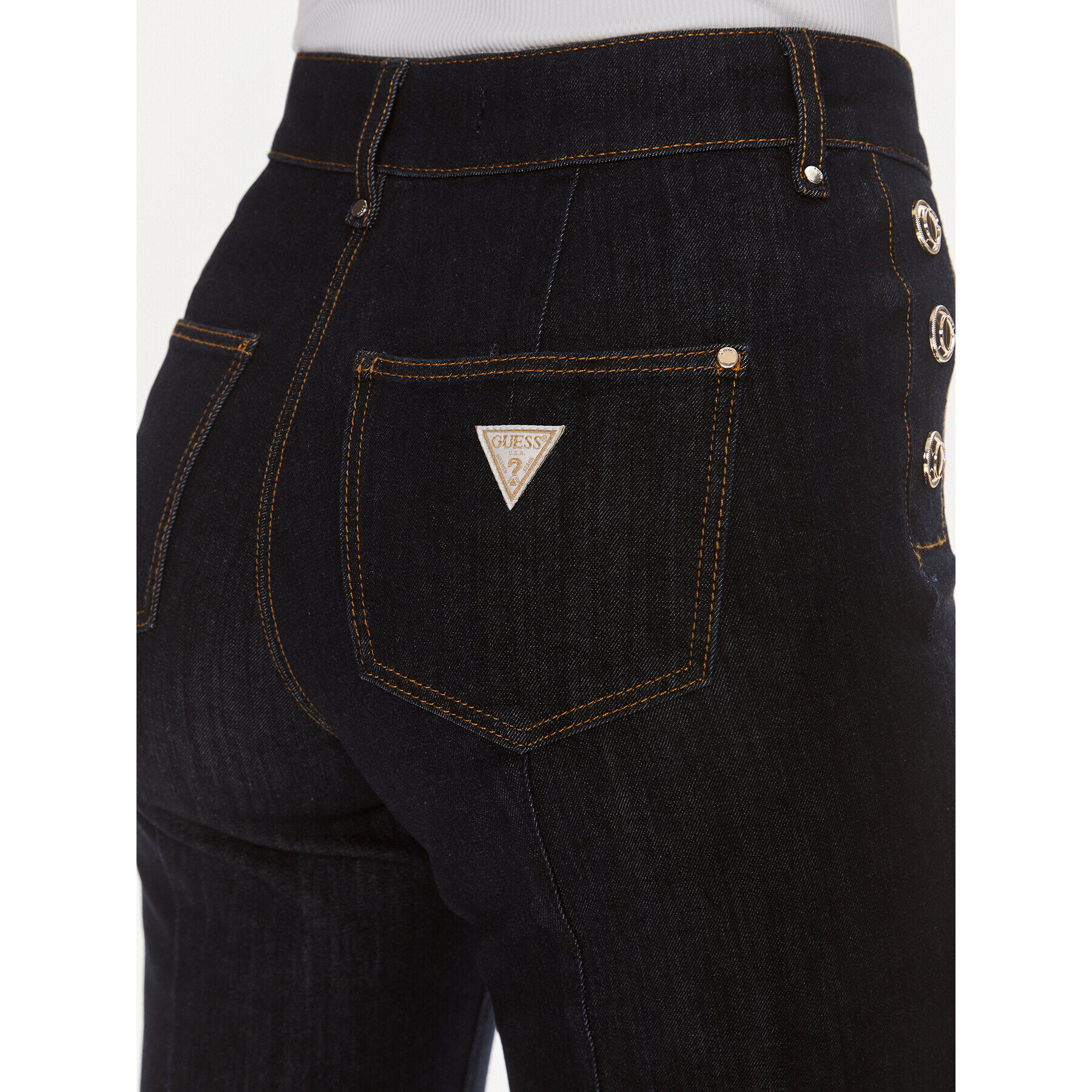 Guess Jeans hlače New Faye W4RA0P D2QU1 Modra Slim Fit - Pepit.si