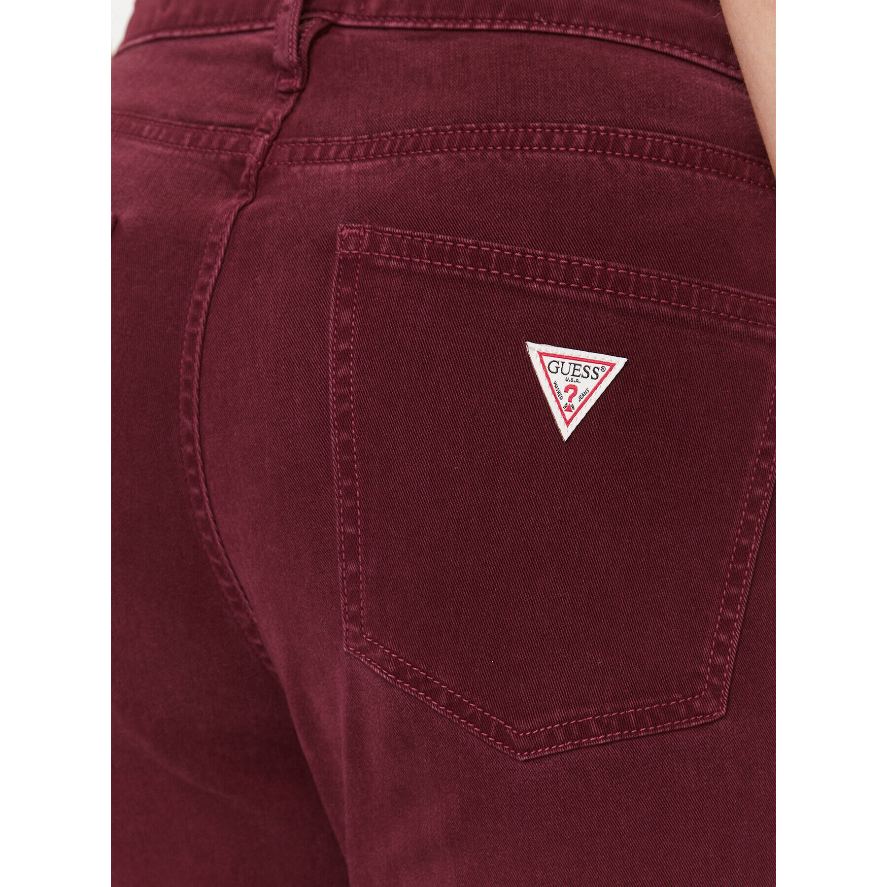 Guess Jeans hlače Sonia W3BA0L WFQYA Bordo rdeča Flare Fit - Pepit.si