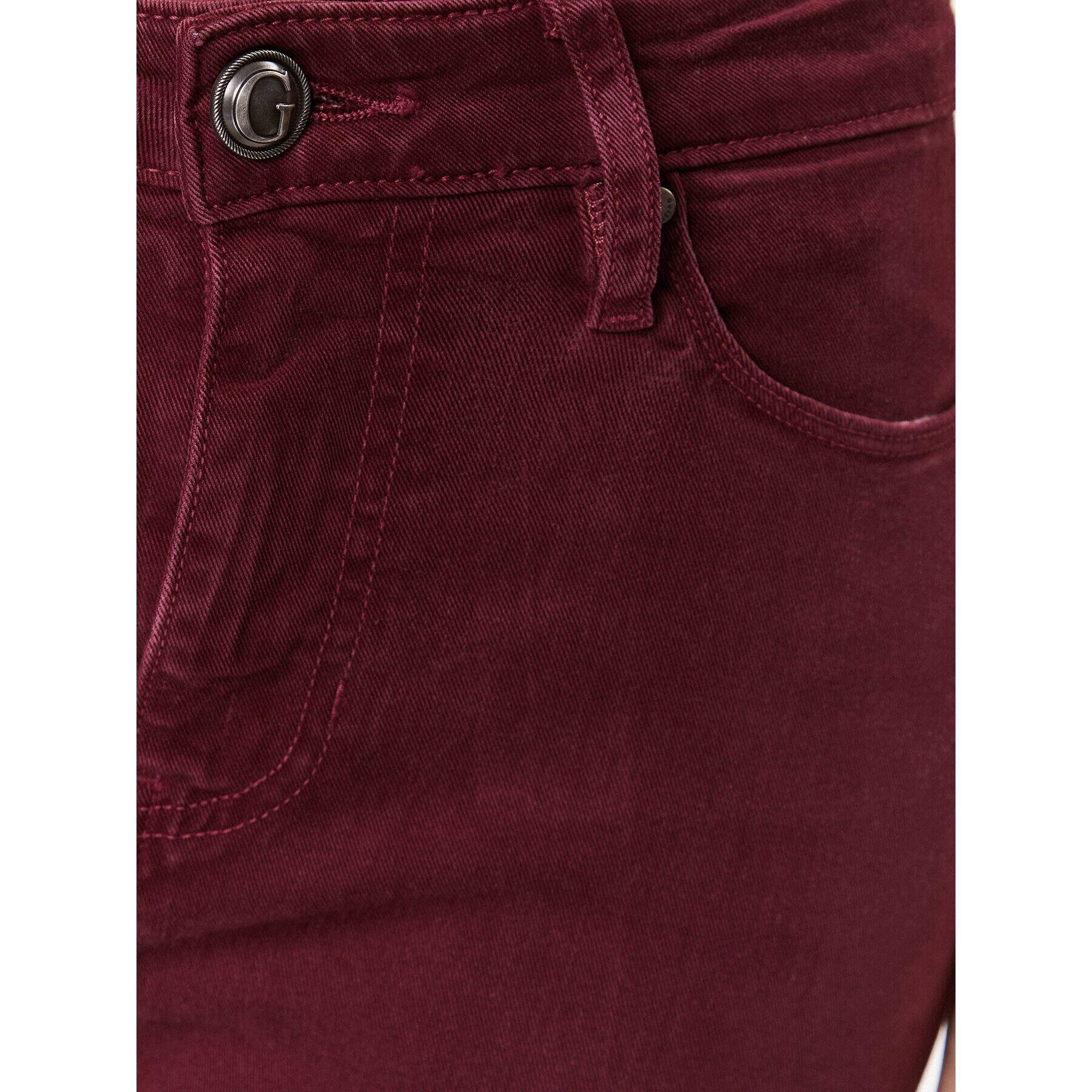 Guess Jeans hlače Sonia W3BA0L WFQYA Bordo rdeča Flare Fit - Pepit.si