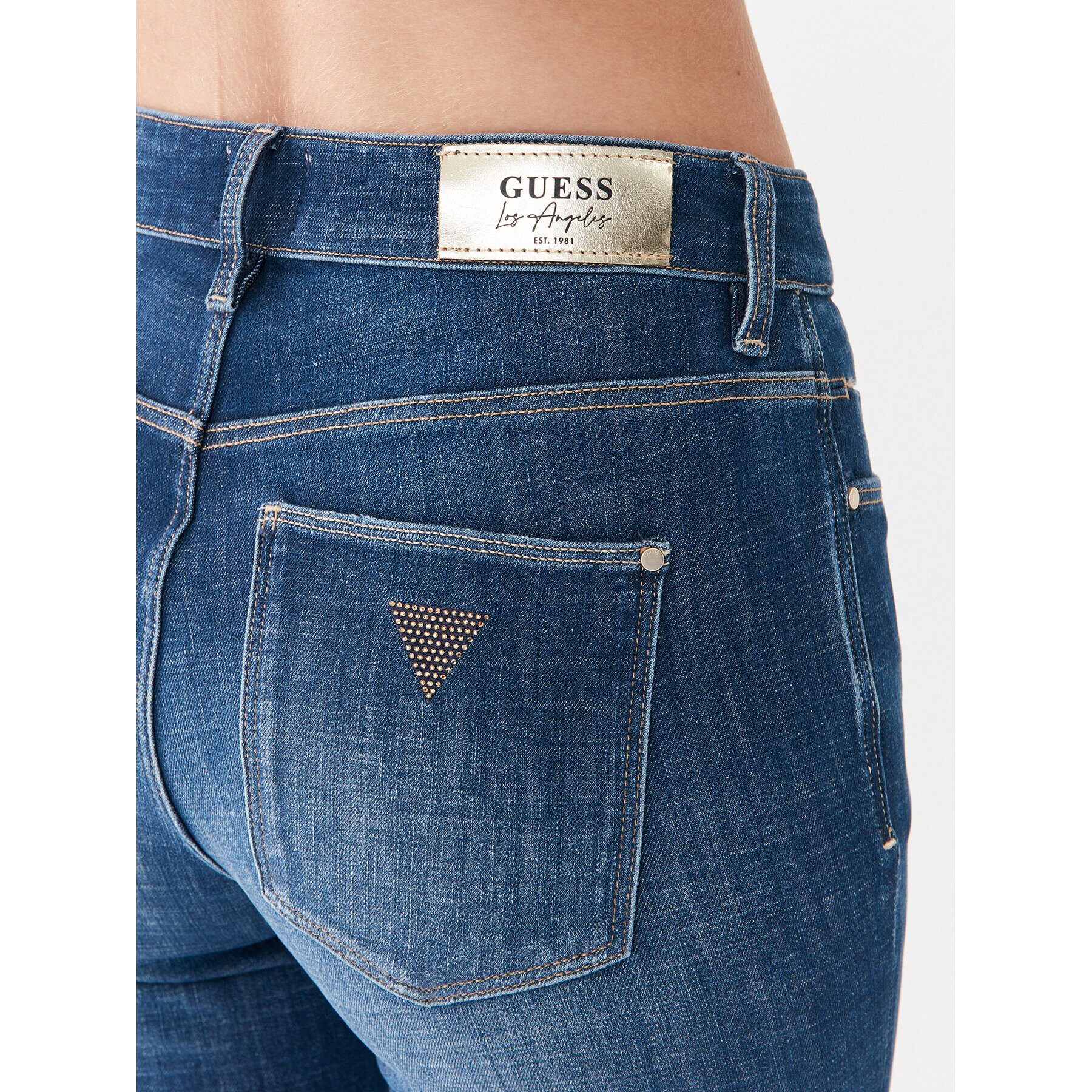 Guess Jeans hlače W3YA59 D4PM6 Modra Bootcut Fit - Pepit.si