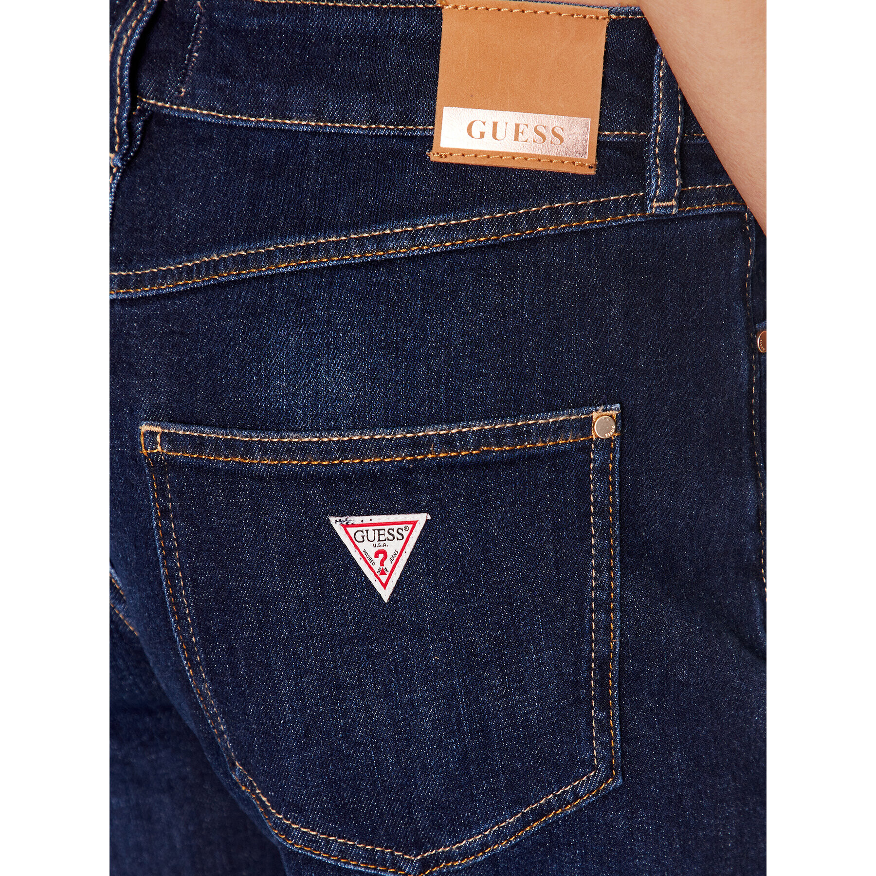 Guess Jeans hlače W3YA82 D4U54 Mornarsko modra Relaxed Fit - Pepit.si