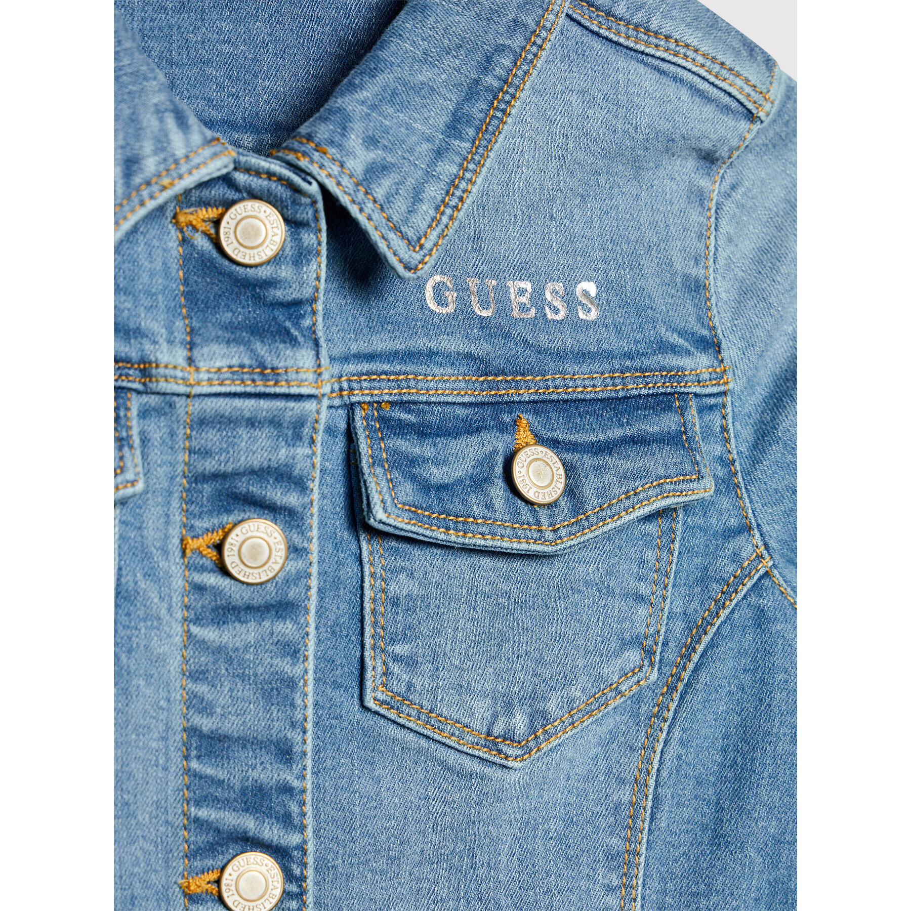 Guess Jeans jakna J81L21 D4HB0 Modra Regular Fit - Pepit.si