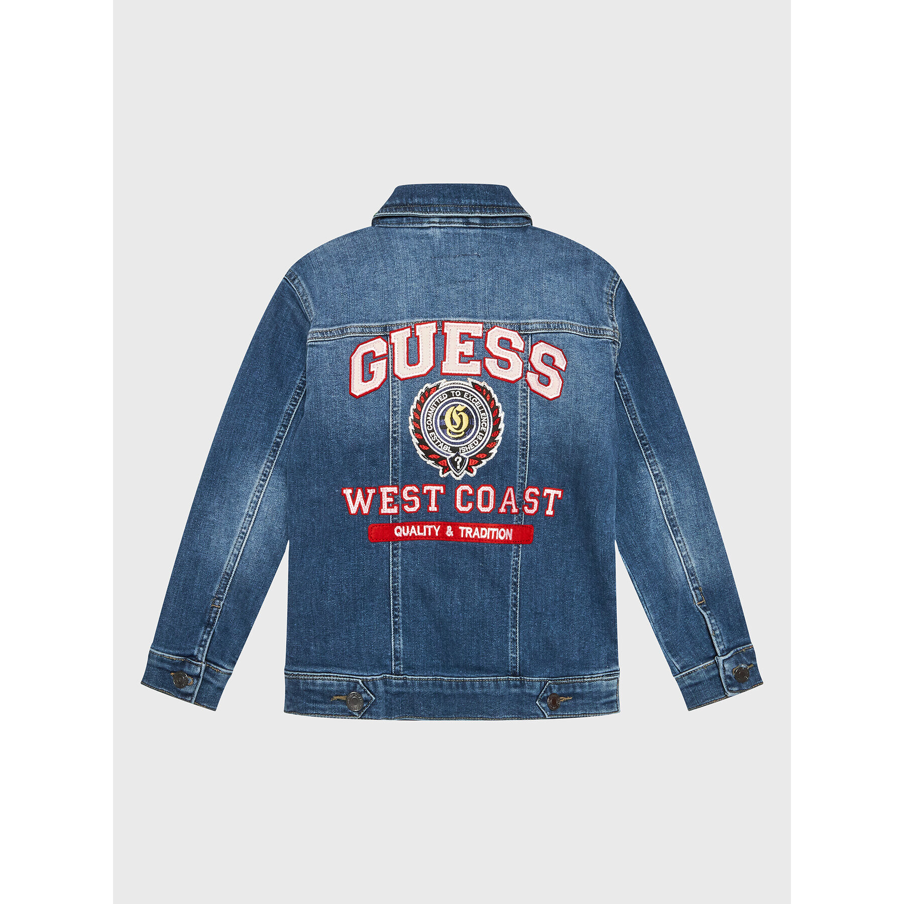 Guess Jeans jakna L3RL08 D4GV0 Modra Regular Fit - Pepit.si