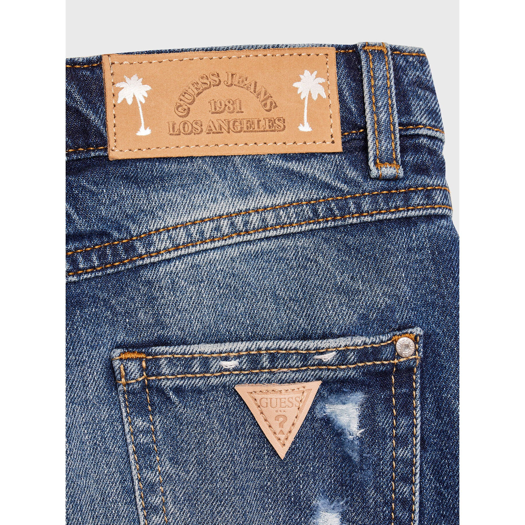 Guess Jeans kratke hlače J3GD24 D4ZN1 Modra Regular Fit - Pepit.si