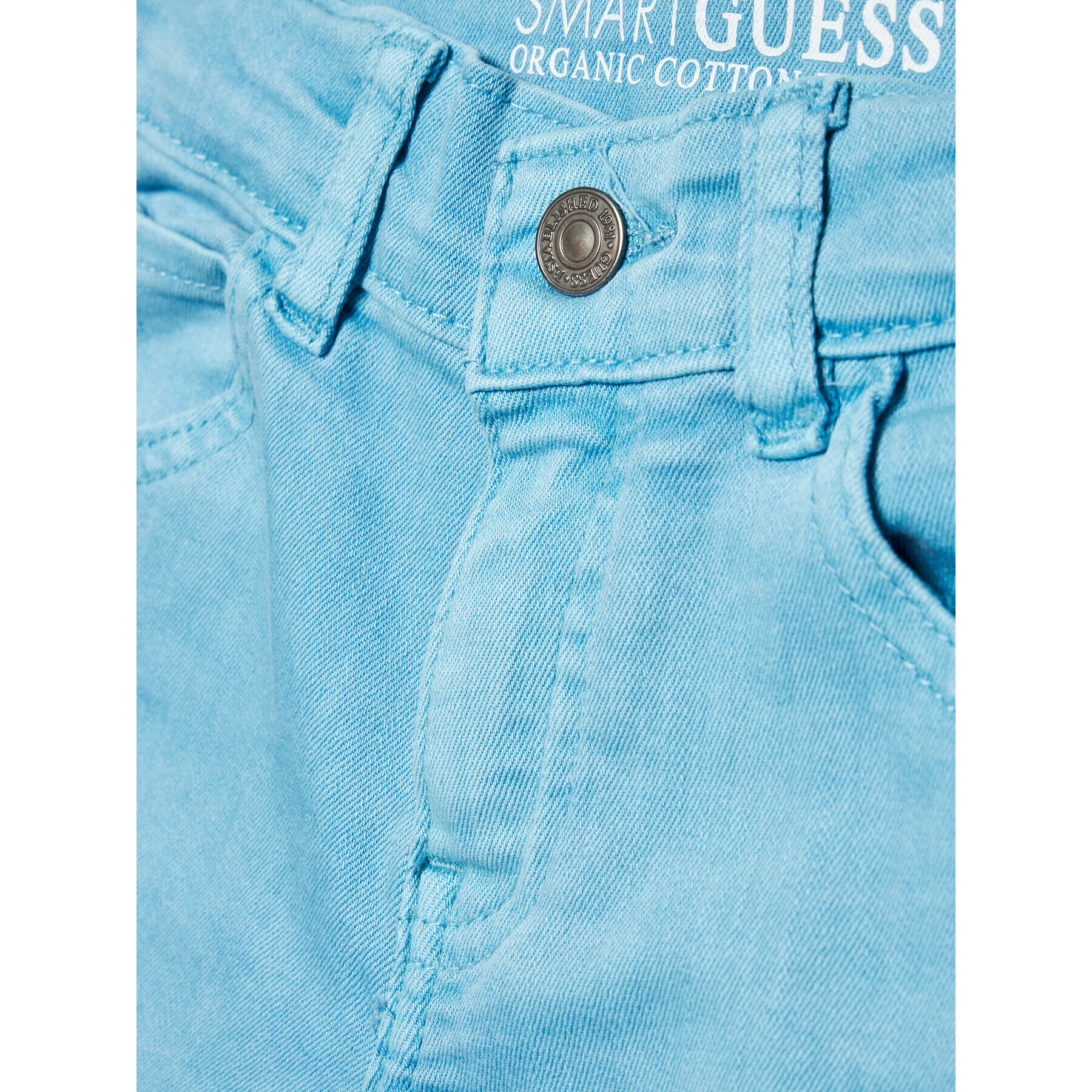 Guess Jeans kratke hlače L1RD03 WE620 Modra Regular Fit - Pepit.si