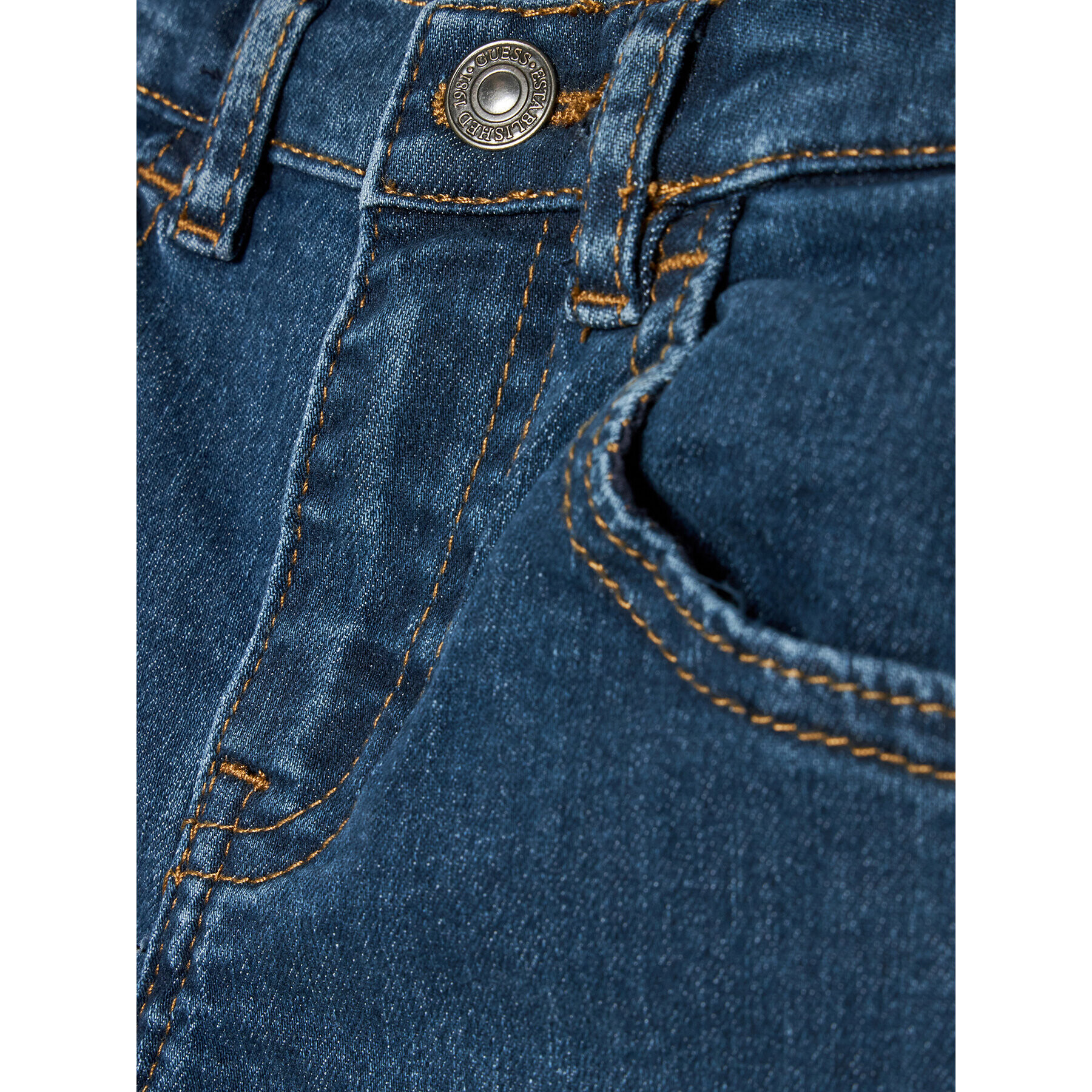 Guess Jeans kratke hlače N0BD00 D4H20 Mornarsko modra Regular Fit - Pepit.si