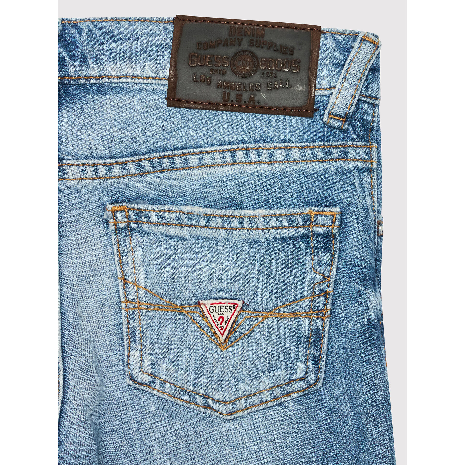 Guess Jeans kratke hlače N2GD01 D4MI2 Modra Regular Fit - Pepit.si