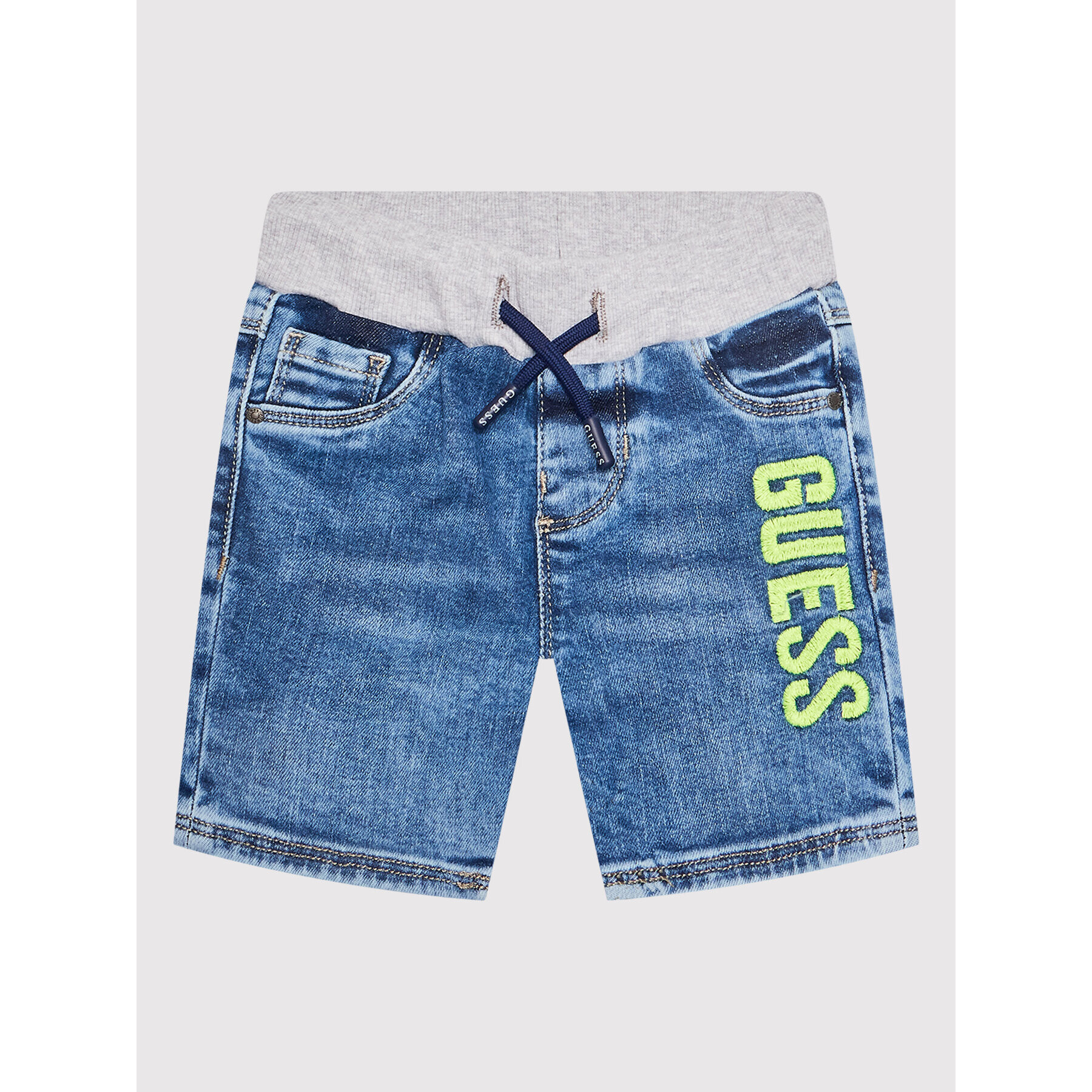 Guess Jeans kratke hlače N2GD14 D4GV0 Modra Regular Fit - Pepit.si