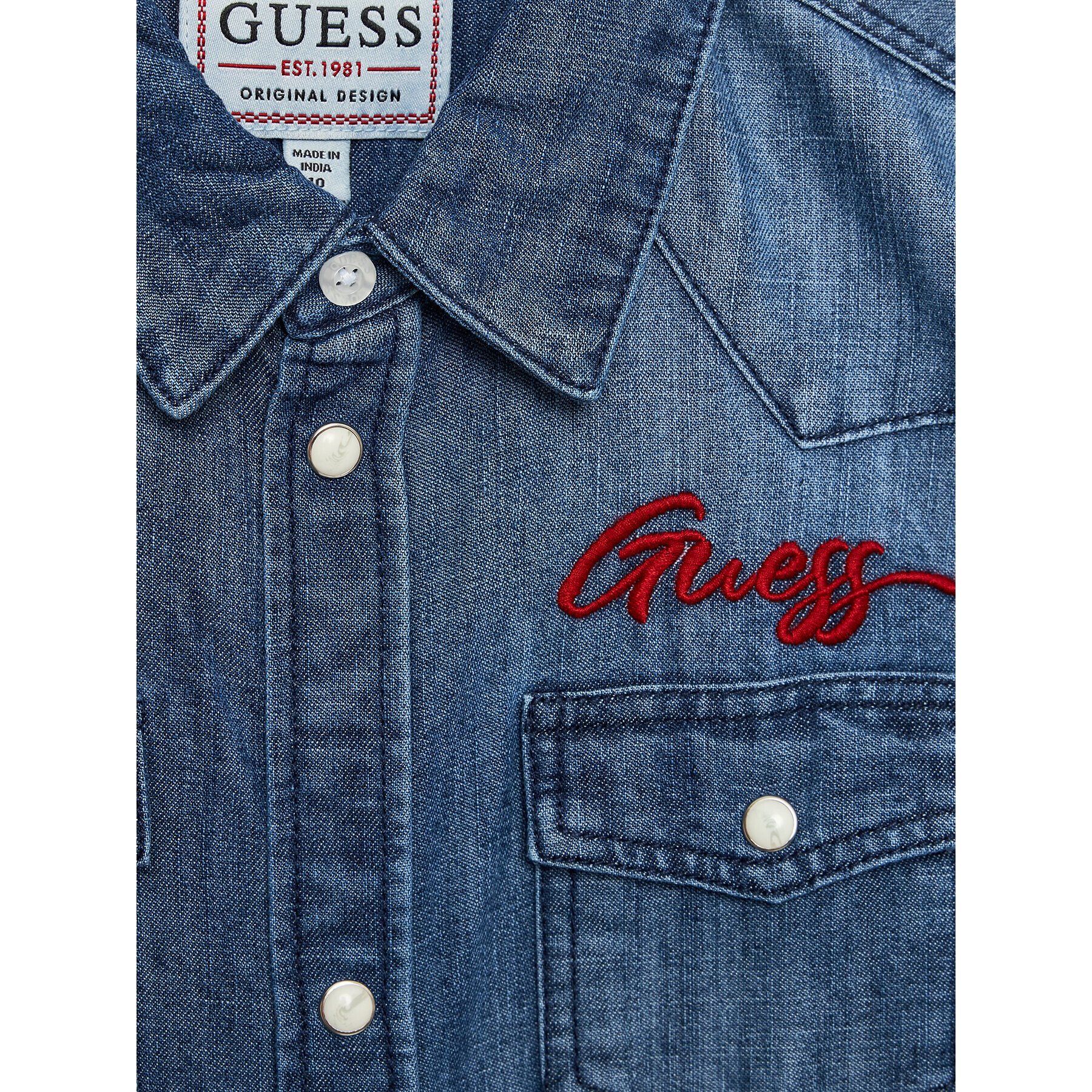 Guess Jeans srajca L3BH00 D4UE0 Modra Regular Fit - Pepit.si