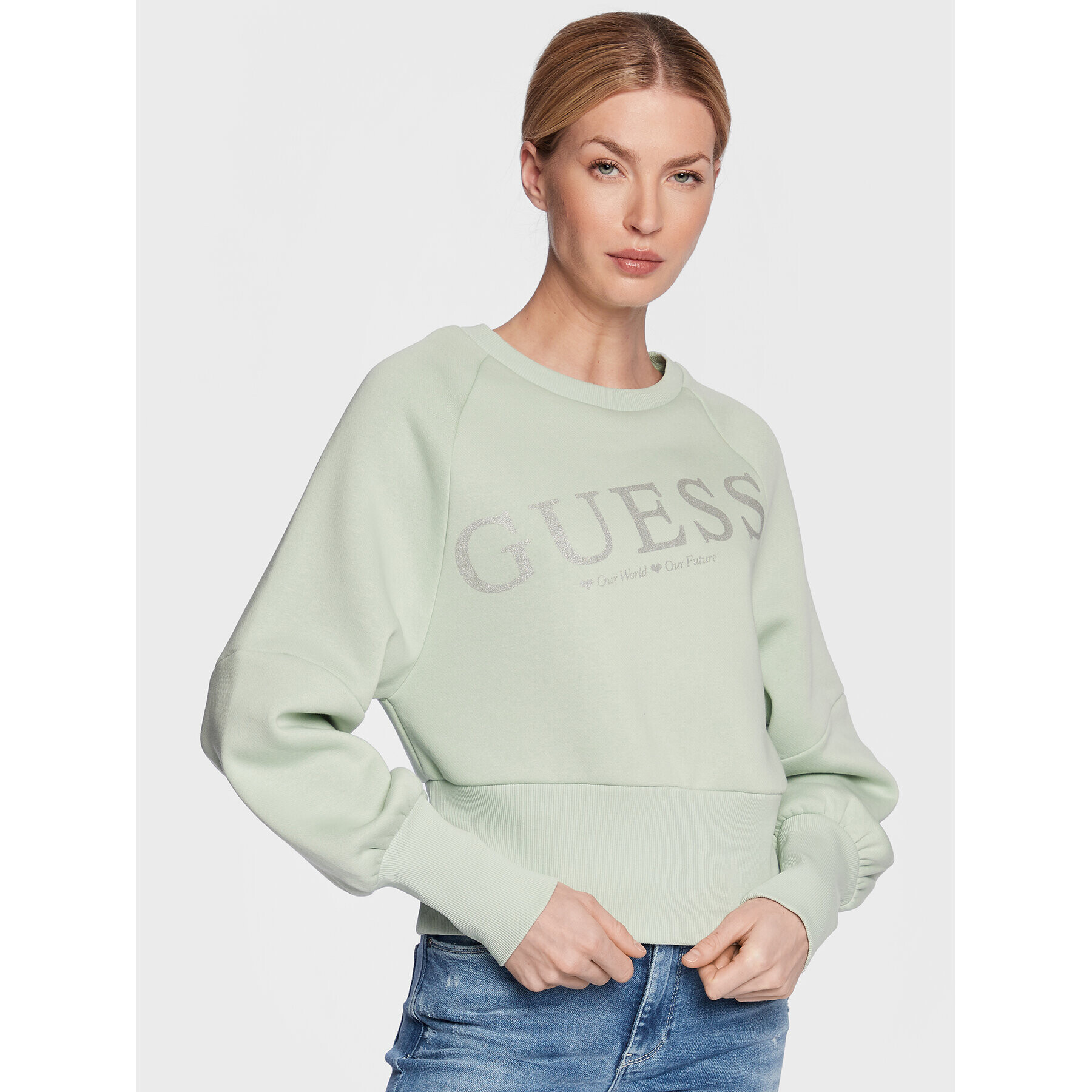 Guess Jopa Agacia W3RQ11 KB683 Zelena Regular Fit - Pepit.si