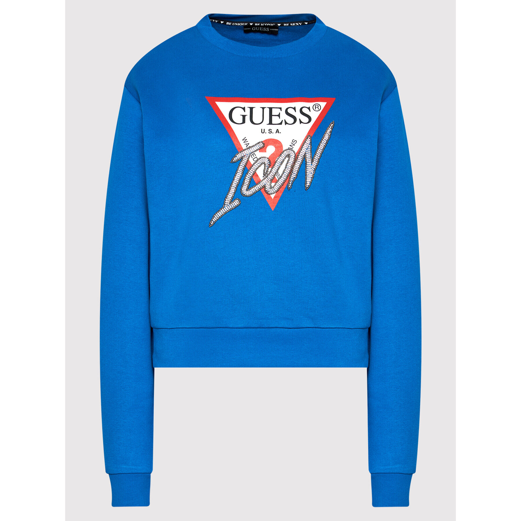 Guess Jopa Icon W1YQ0C K68I0 Mornarsko modra Regular Fit - Pepit.si