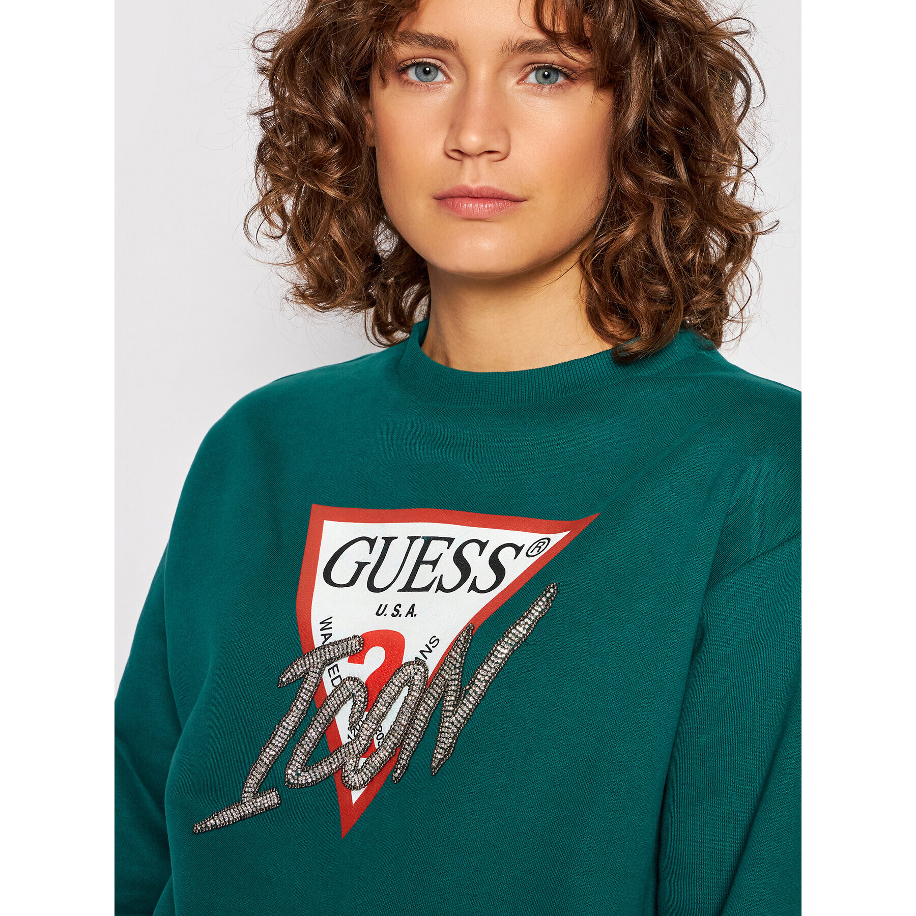 Guess Jopa Icon W1YQ0C K68I0 Zelena Regular Fit - Pepit.si