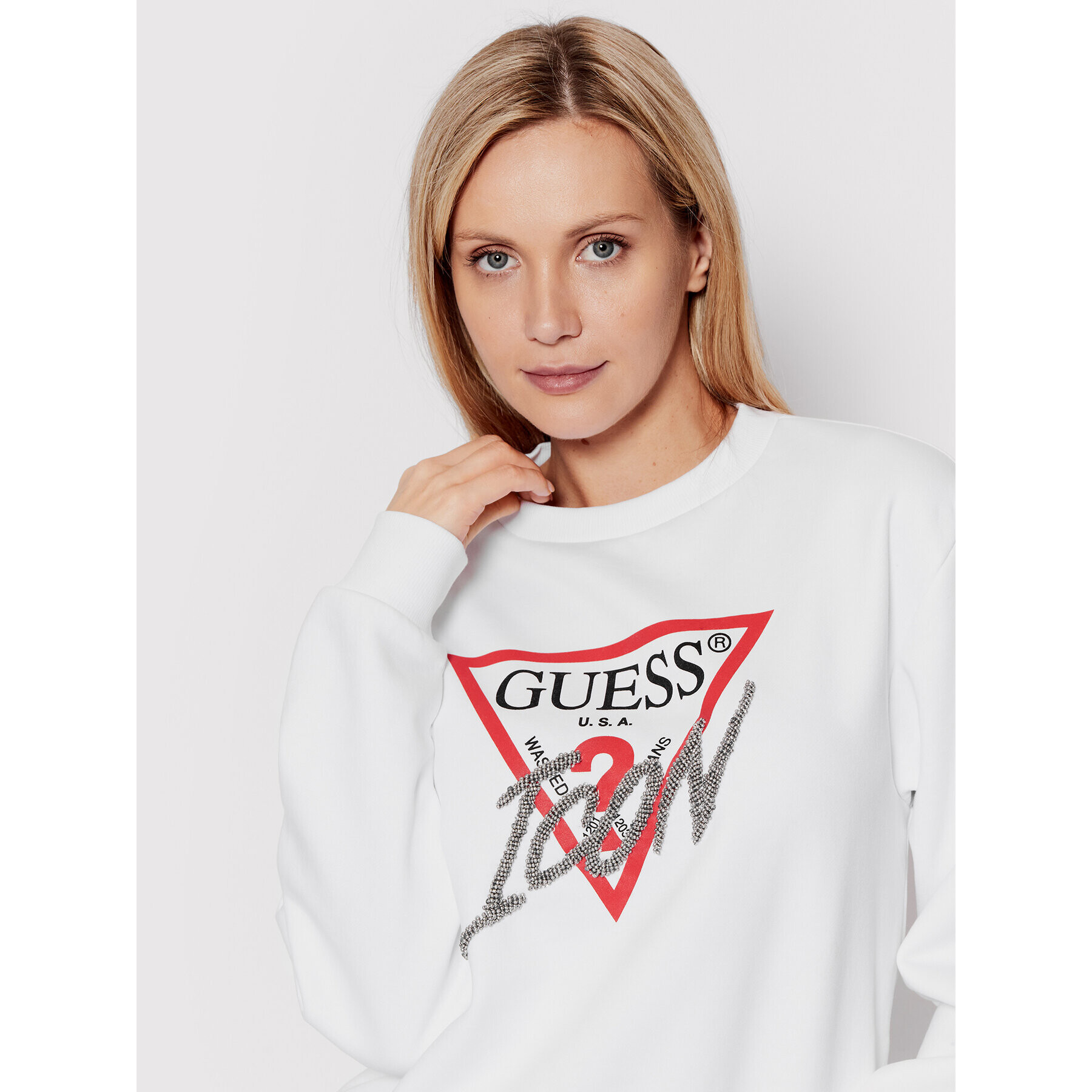 Guess Jopa Icon W2YQ01 KB681 Bela Regular Fit - Pepit.si