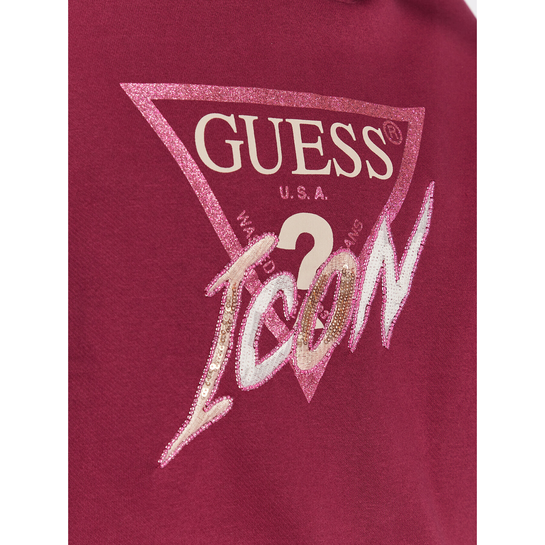 Guess Jopa Icon W3RQ03 KB683 Rdeča Relaxed Fit - Pepit.si