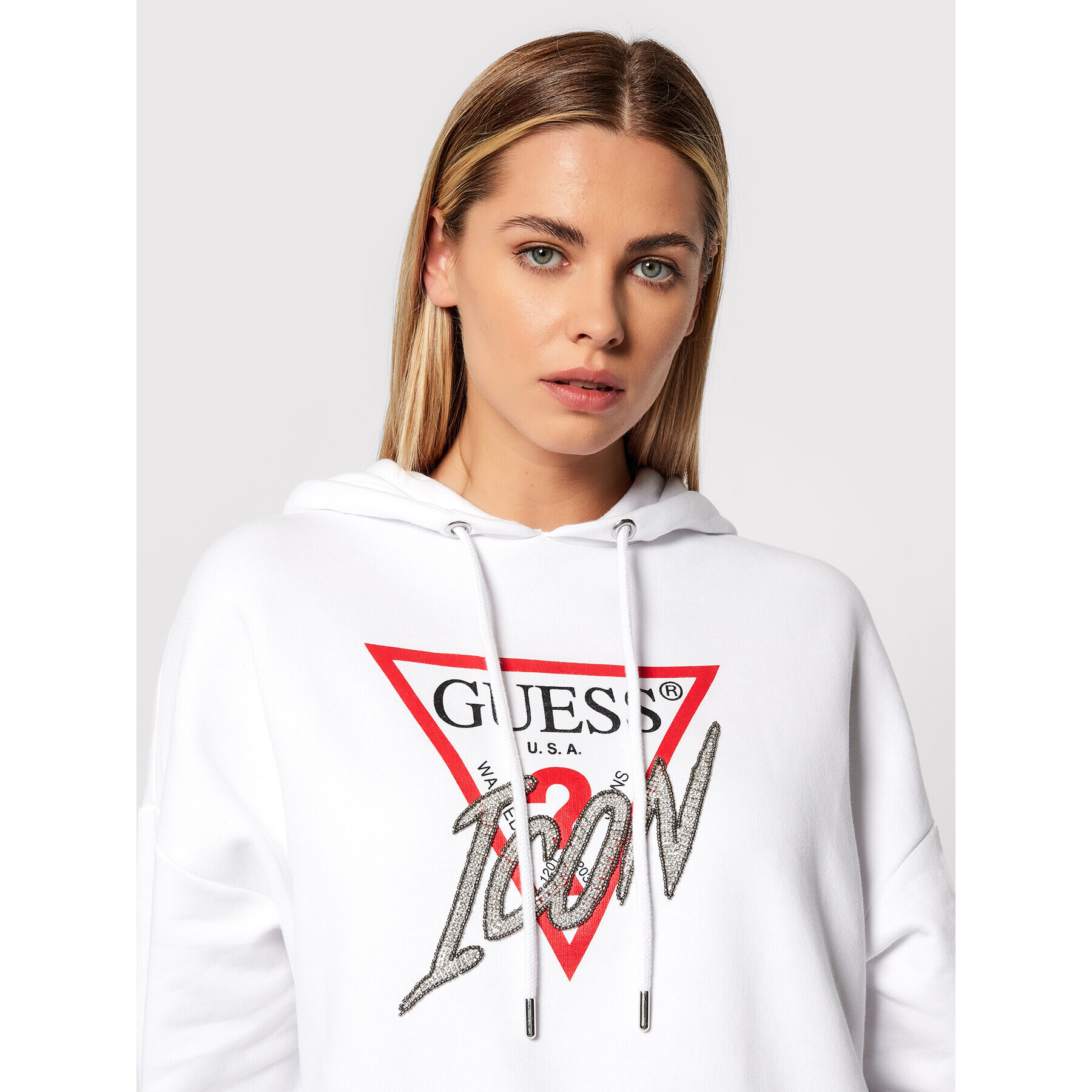 Guess Jopa Iconic W1BQ09K68I1 Bela Regular Fit - Pepit.si