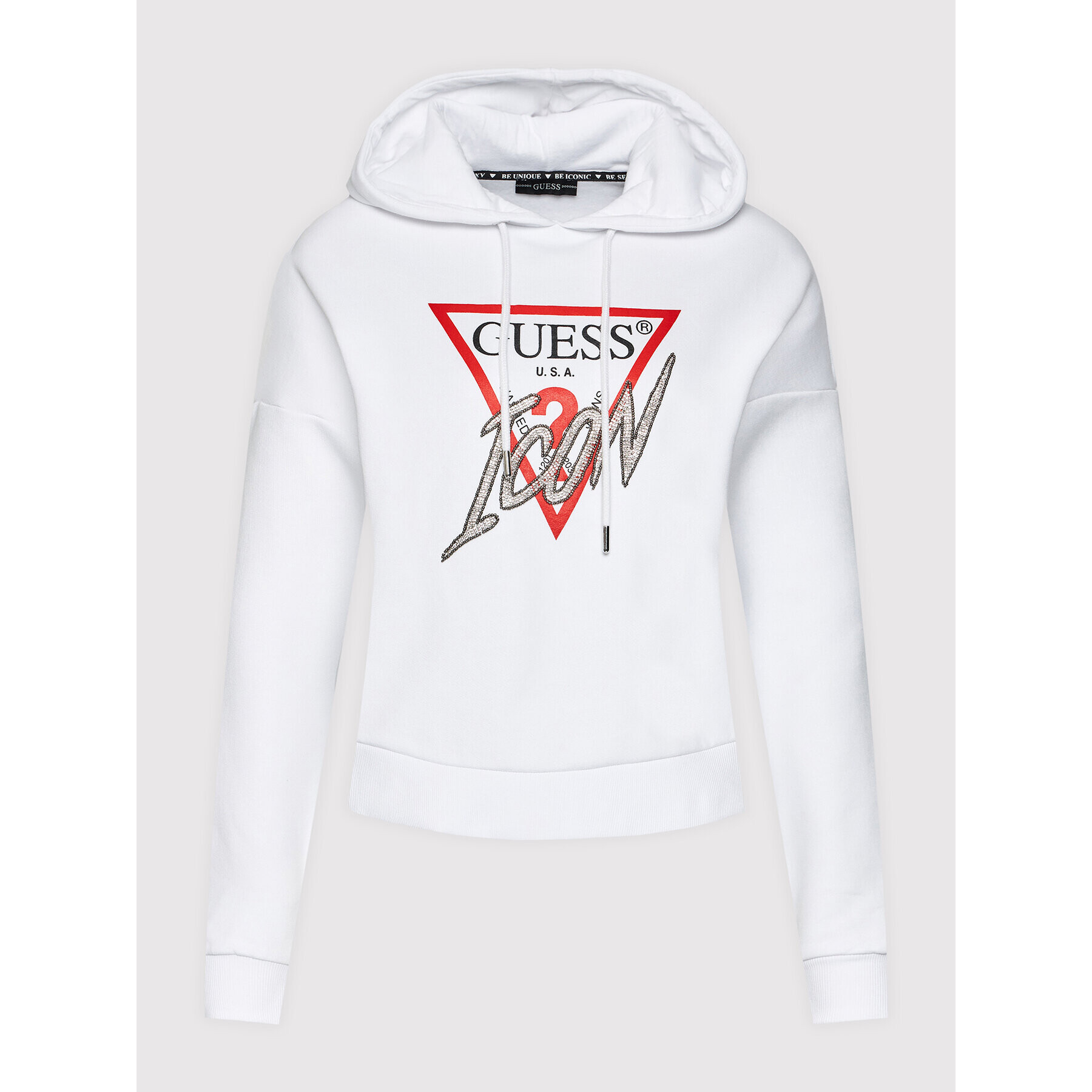 Guess Jopa Iconic W1BQ09K68I1 Bela Regular Fit - Pepit.si