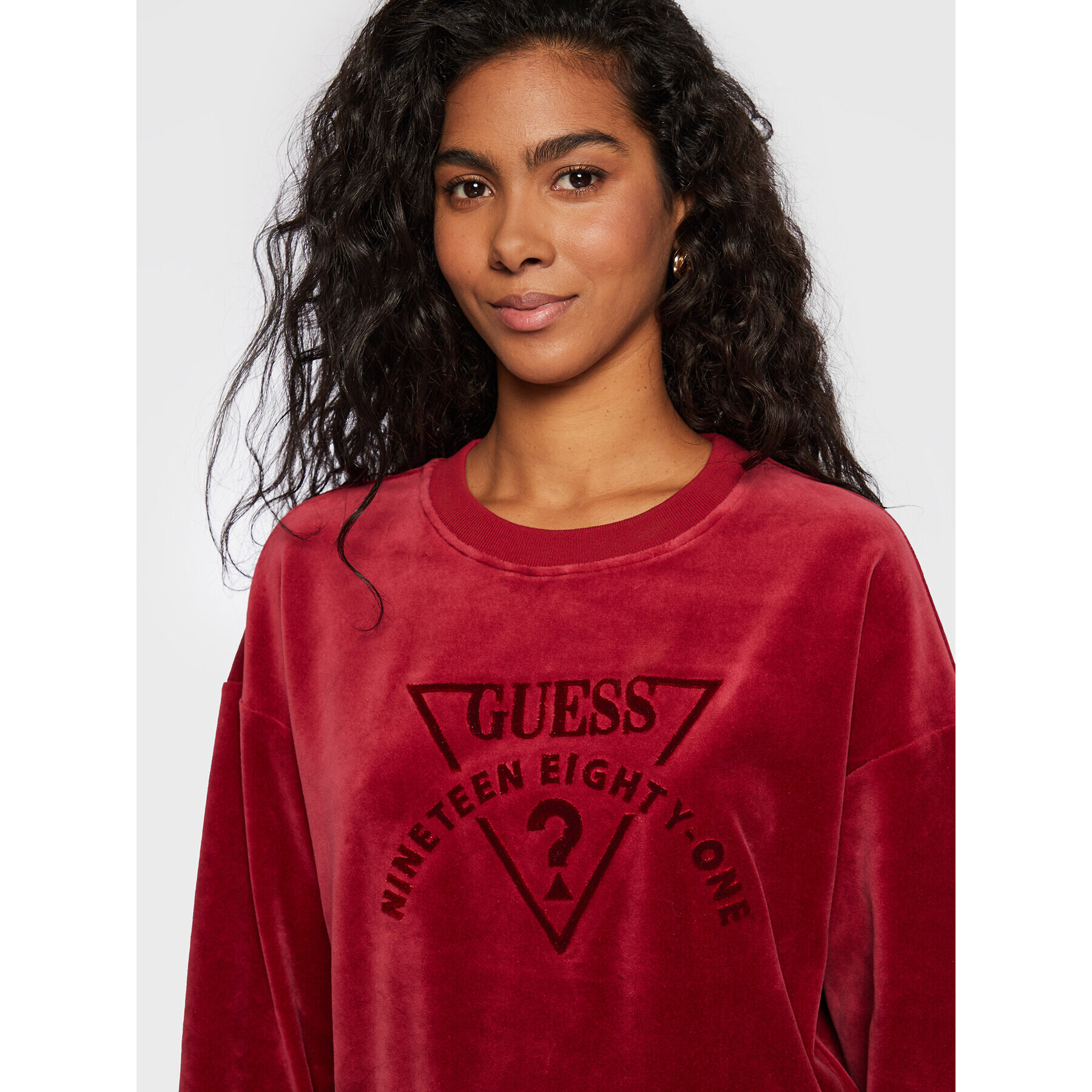 Guess Jopa Logo W2BQ21 KBBN0 Rdeča Regular Fit - Pepit.si