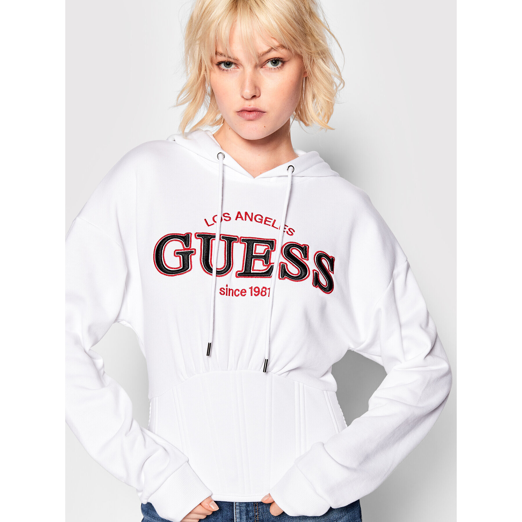 Guess Jopa W2GQ14 K8800 Bela Regular Fit - Pepit.si