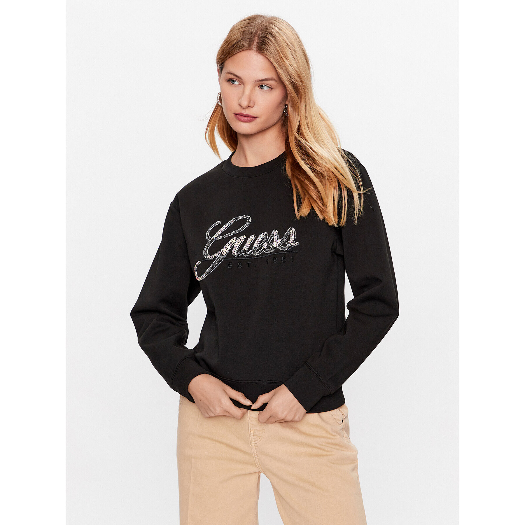 Guess Jopa W3YQ03 KB932 Črna Regular Fit - Pepit.si