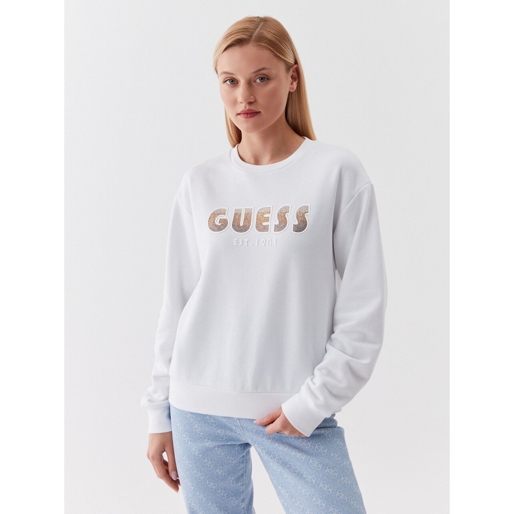 Guess Jopa W3YQ13 K8802 Bela Relaxed Fit - Pepit.si