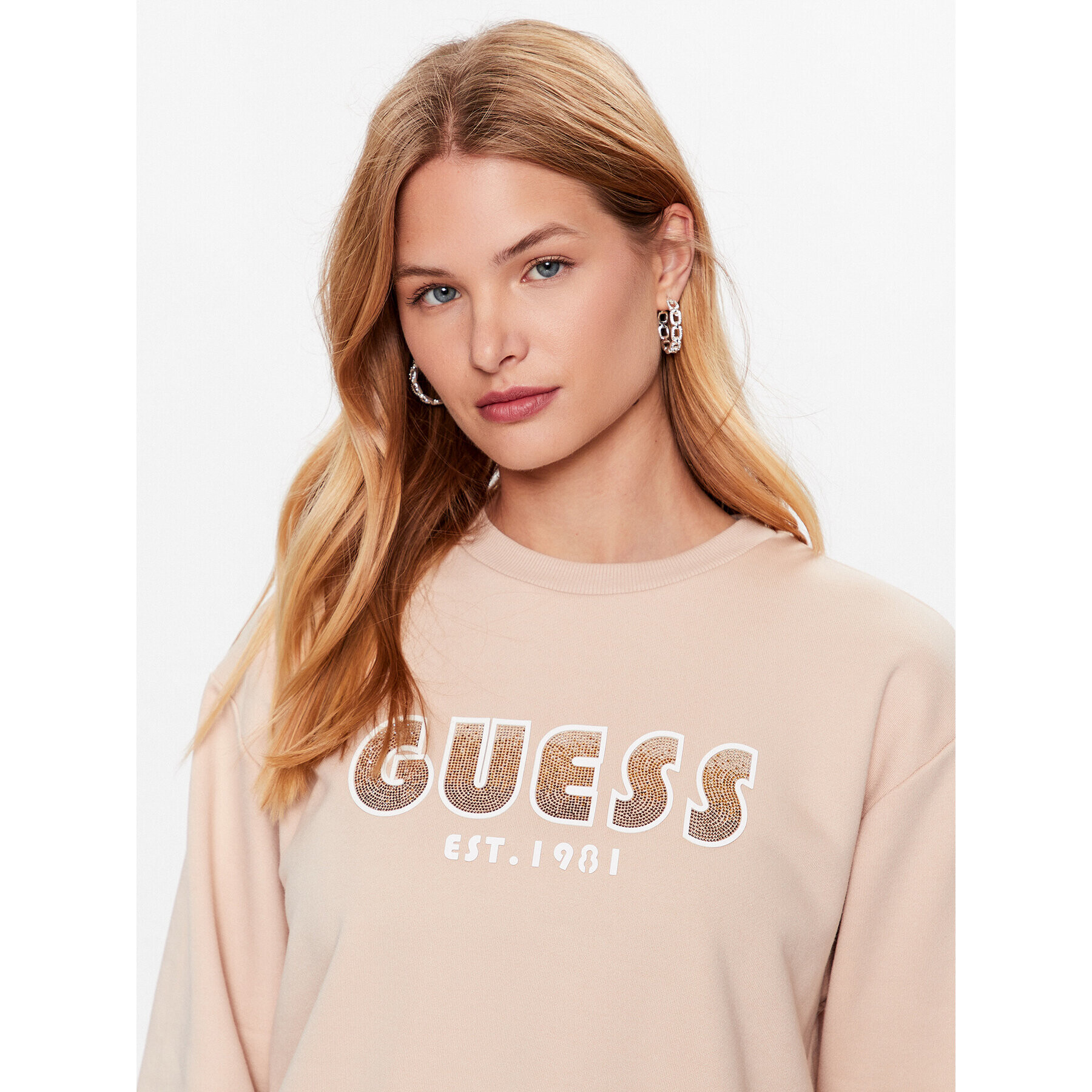 Guess Jopa W3YQ13 K8802 Bež Relaxed Fit - Pepit.si