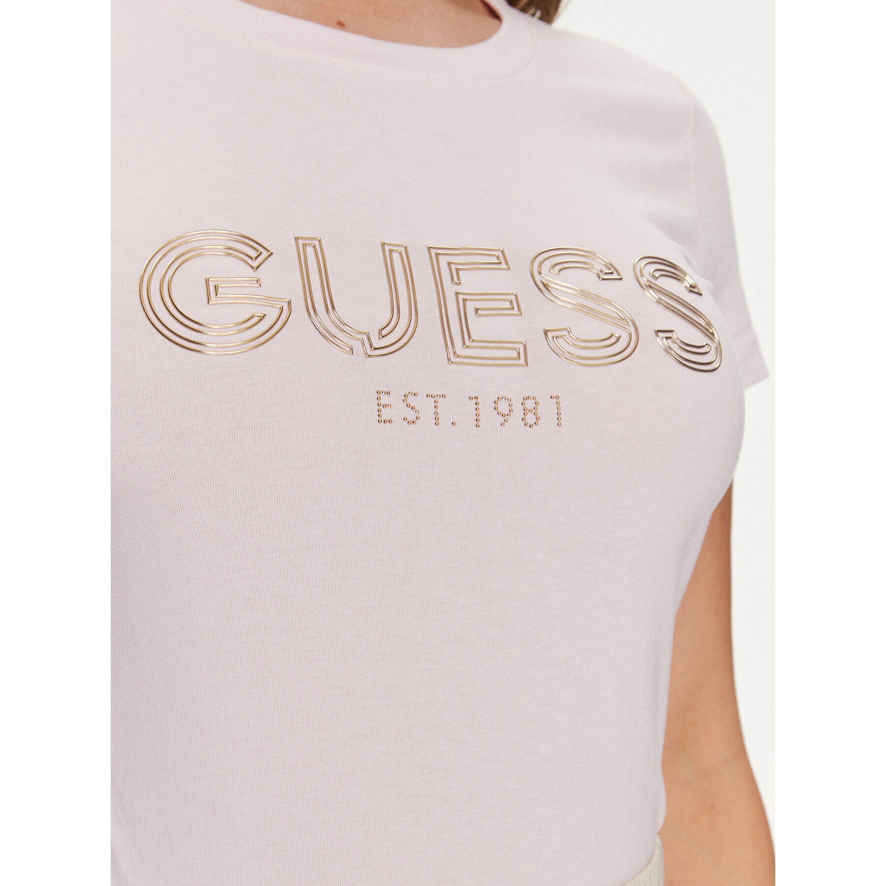 Guess Majica Bold W4RI29 J1314 Roza Slim Fit - Pepit.si