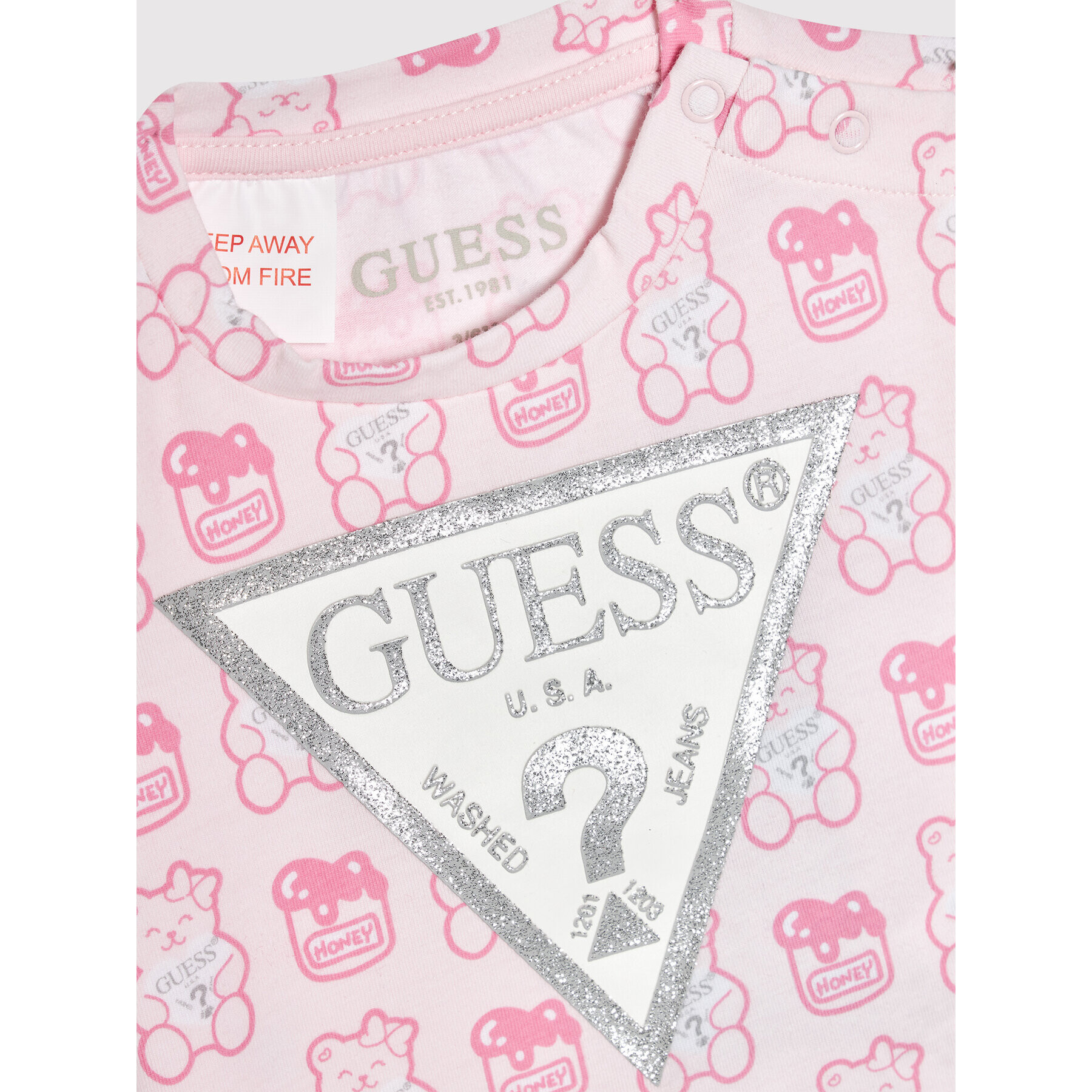 Guess Majica H1YT00 K6YW1 Roza Regular Fit - Pepit.si